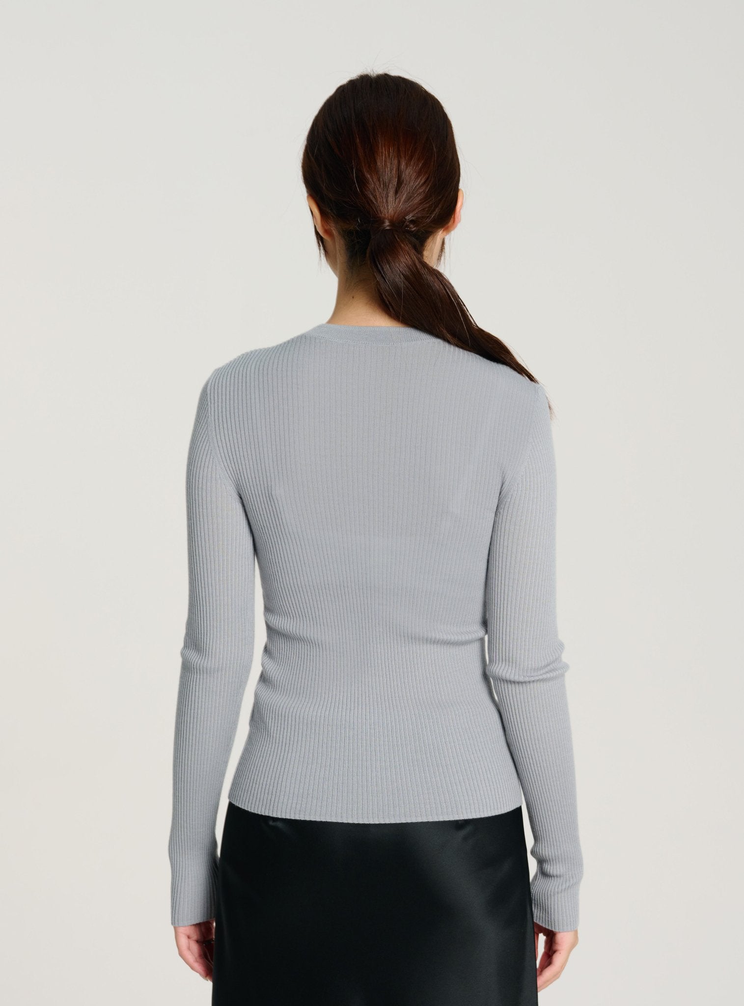 CINDY 2.0 superfine knit crew top (Pale blue) - STELLAM