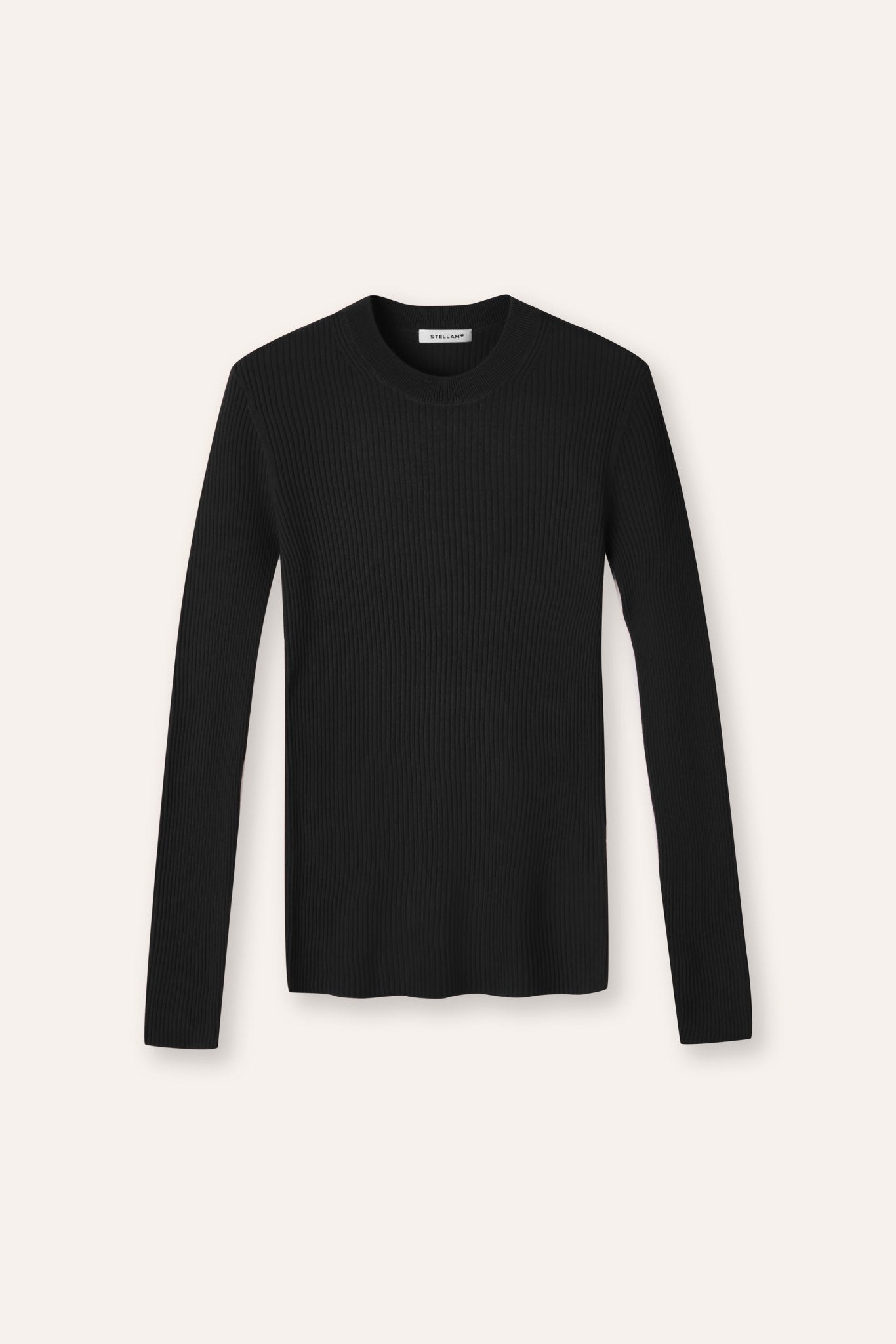 CINDY superfine knit crew top (Black) - STELLAM