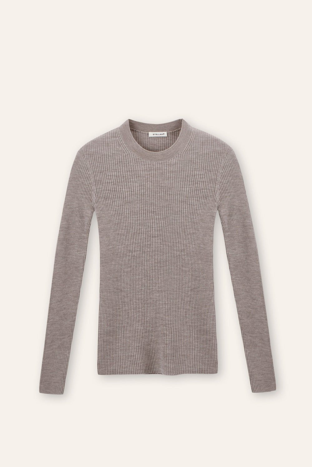 CINDY superfine knit crew top (Oatmeal) - STELLAM