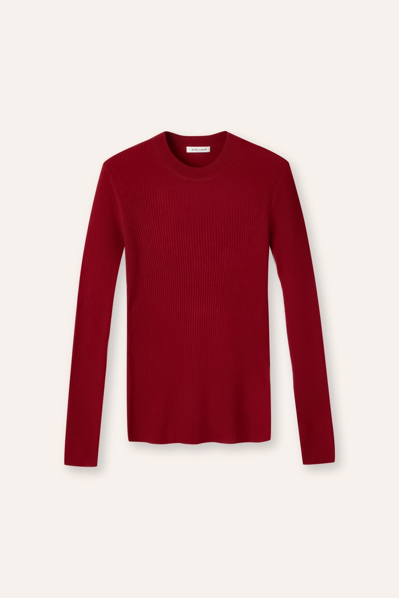 CINDY superfine knit crew top (Red) - STELLAM