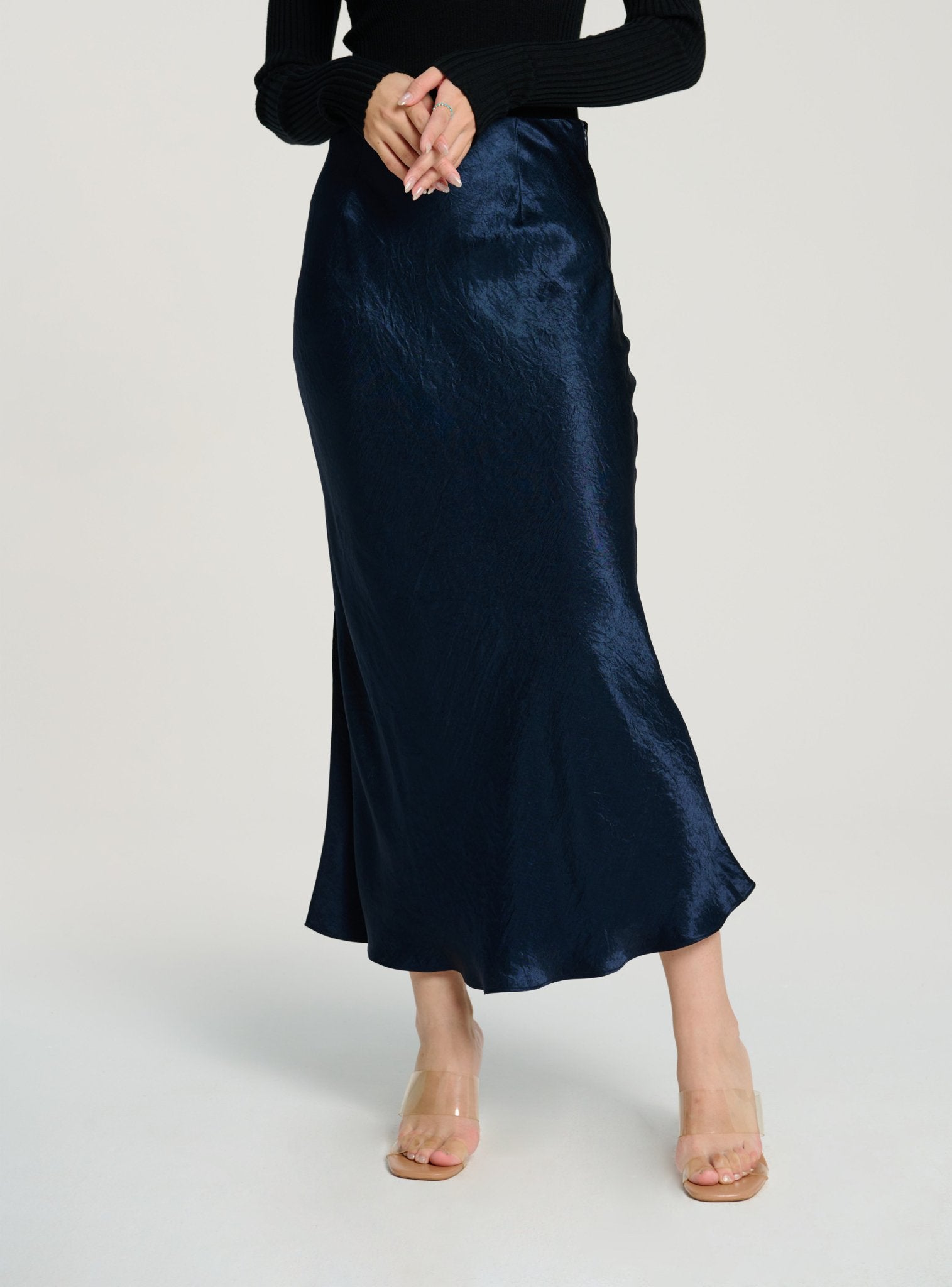 CYNTHIA naia midi skirt (Navy) - STELLAM