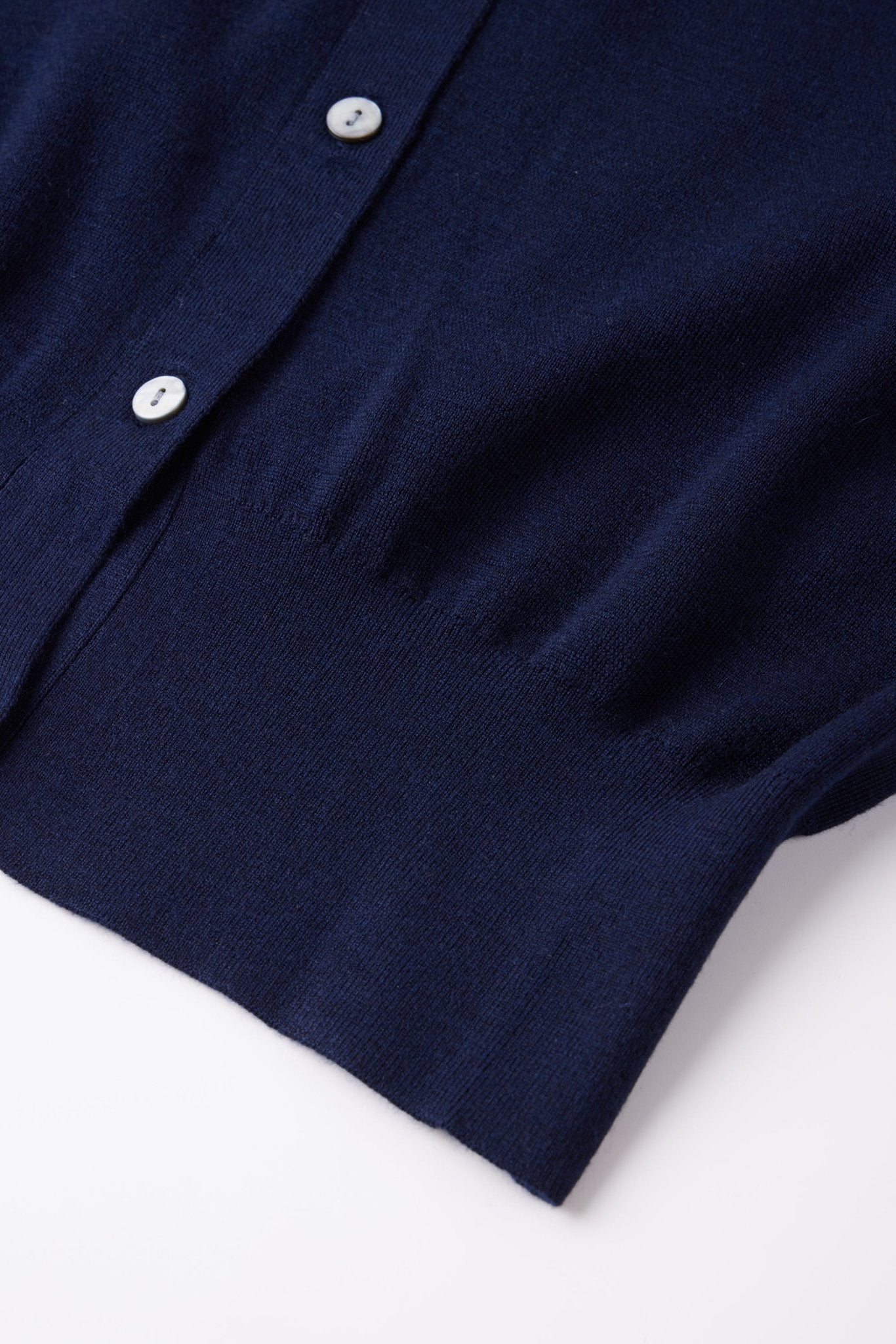 DELUXE silk-cashmere blended polo sweater (Navy) - STELLAM