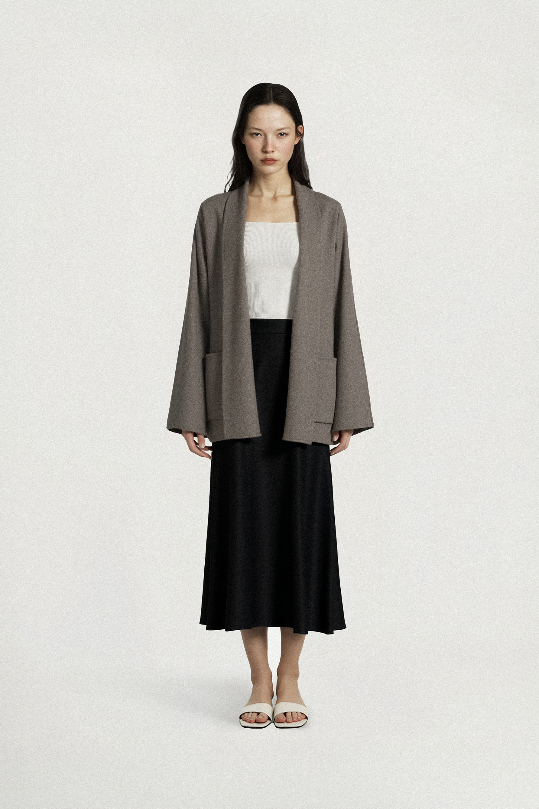 DRAPED 3.0 yak wool cardigan (Etoupe)