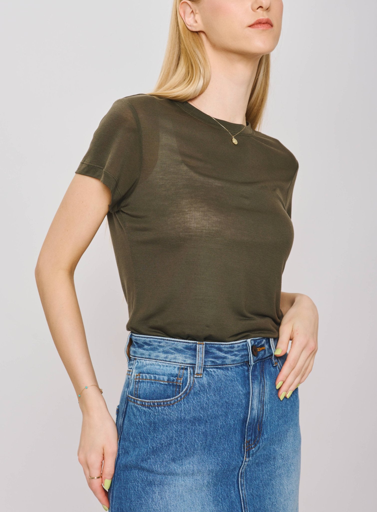 ECO Tencel tee (Army green) - STELLAM