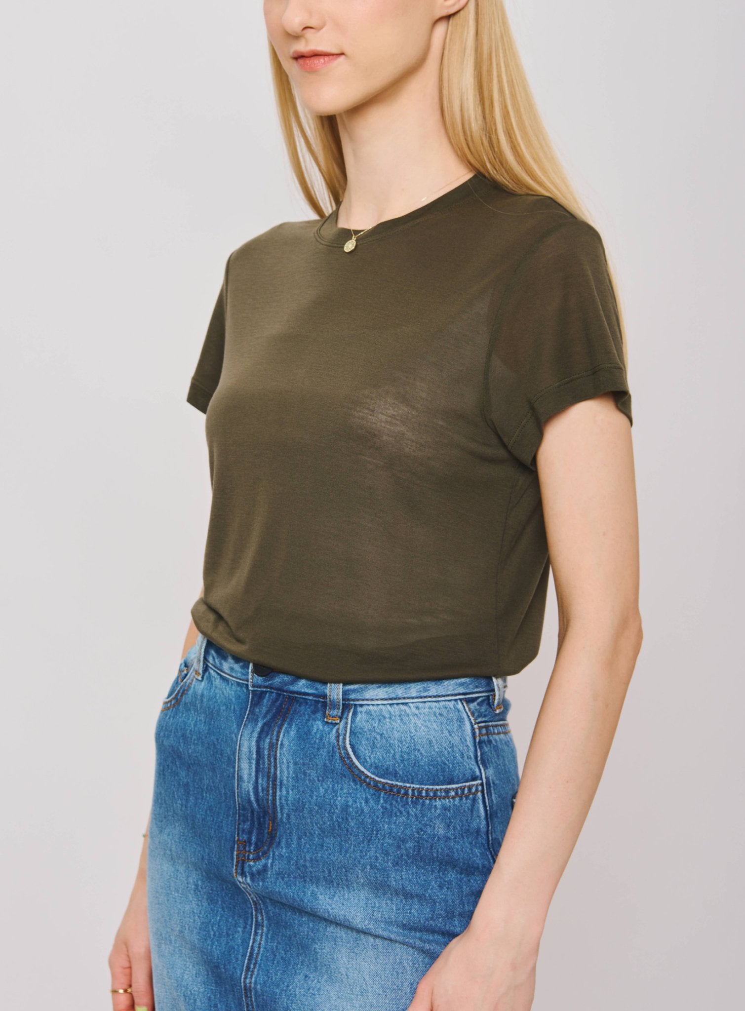 ECO Tencel tee (Army green) - STELLAM