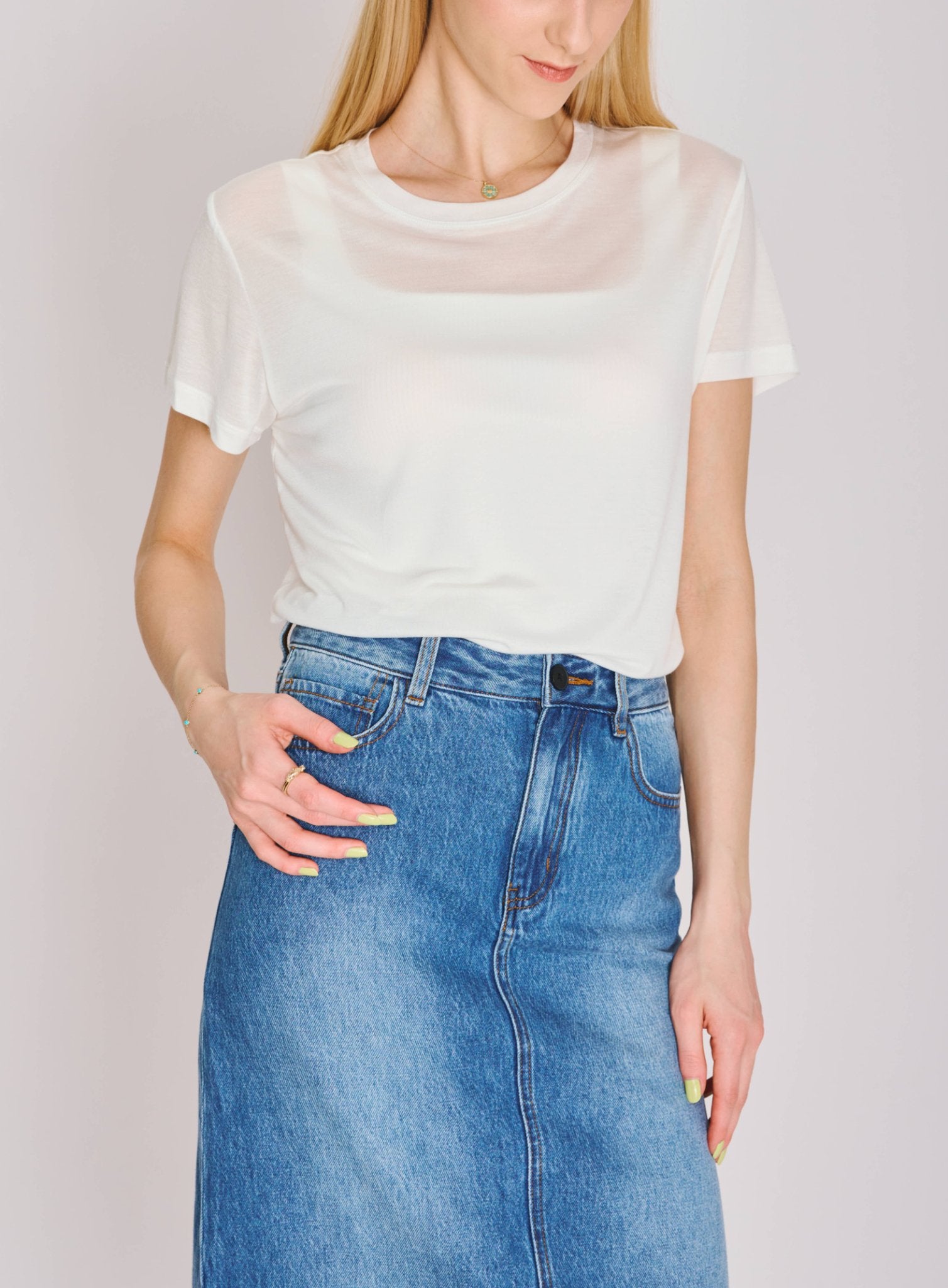 ECO Tencel tee (White) - STELLAM