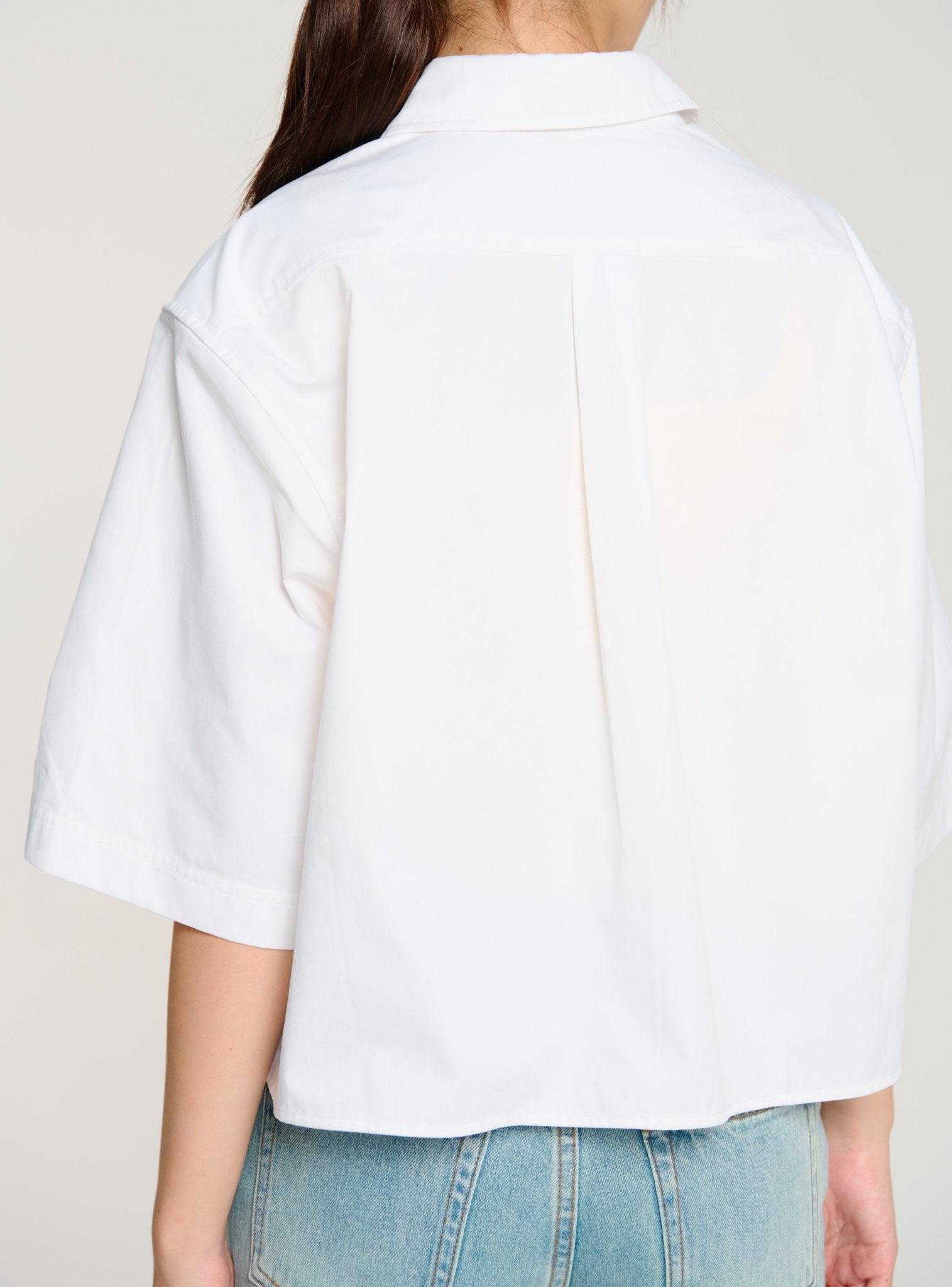 ELENA short sleeved shirt (White) - STELLAM