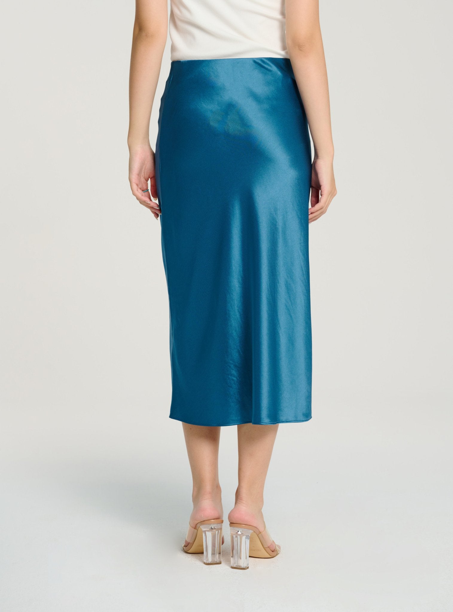 GLITTER B Mid-night midi skirt (Prussian blue) - STELLAM