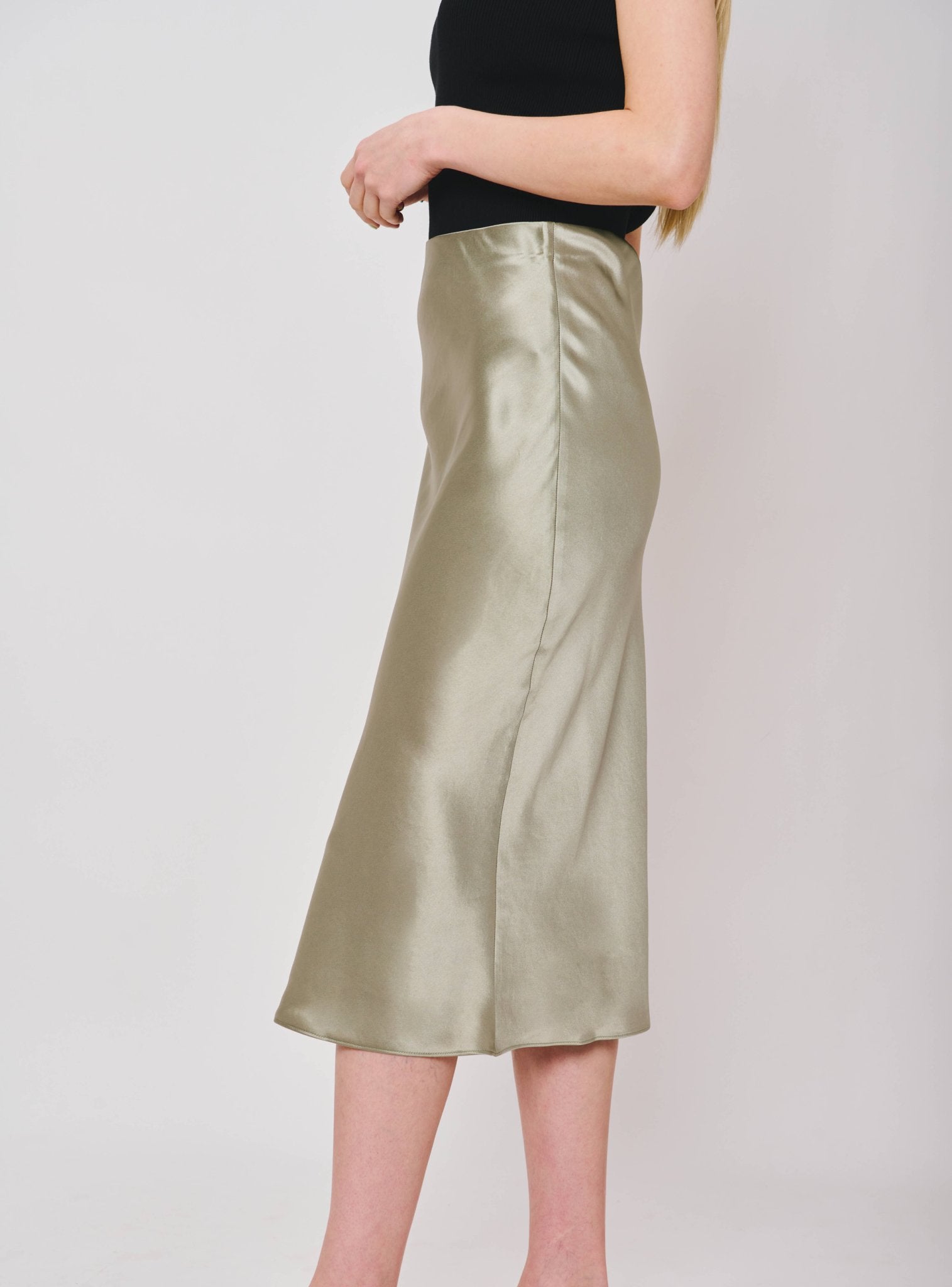 GLITTER B Mid-night midi skirt (Sage) - STELLAM