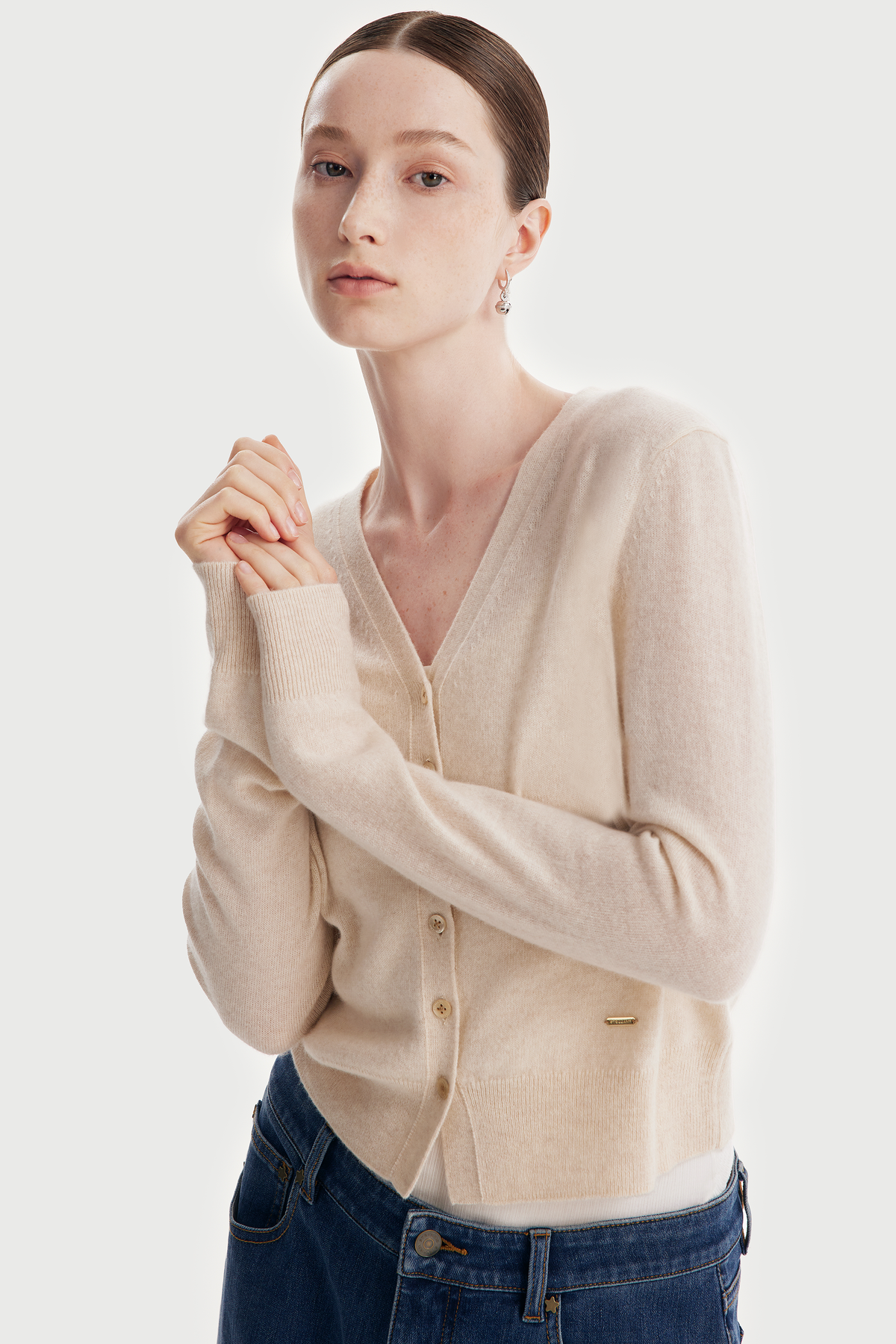 GRACE 2.0 superfine cashmere cardigan (Oatmeal)
