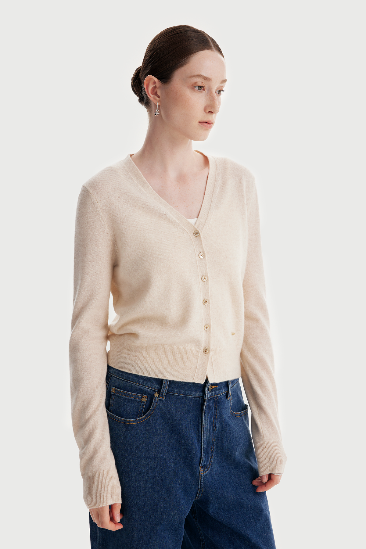 GRACE 2.0 superfine cashmere cardigan (Oatmeal)