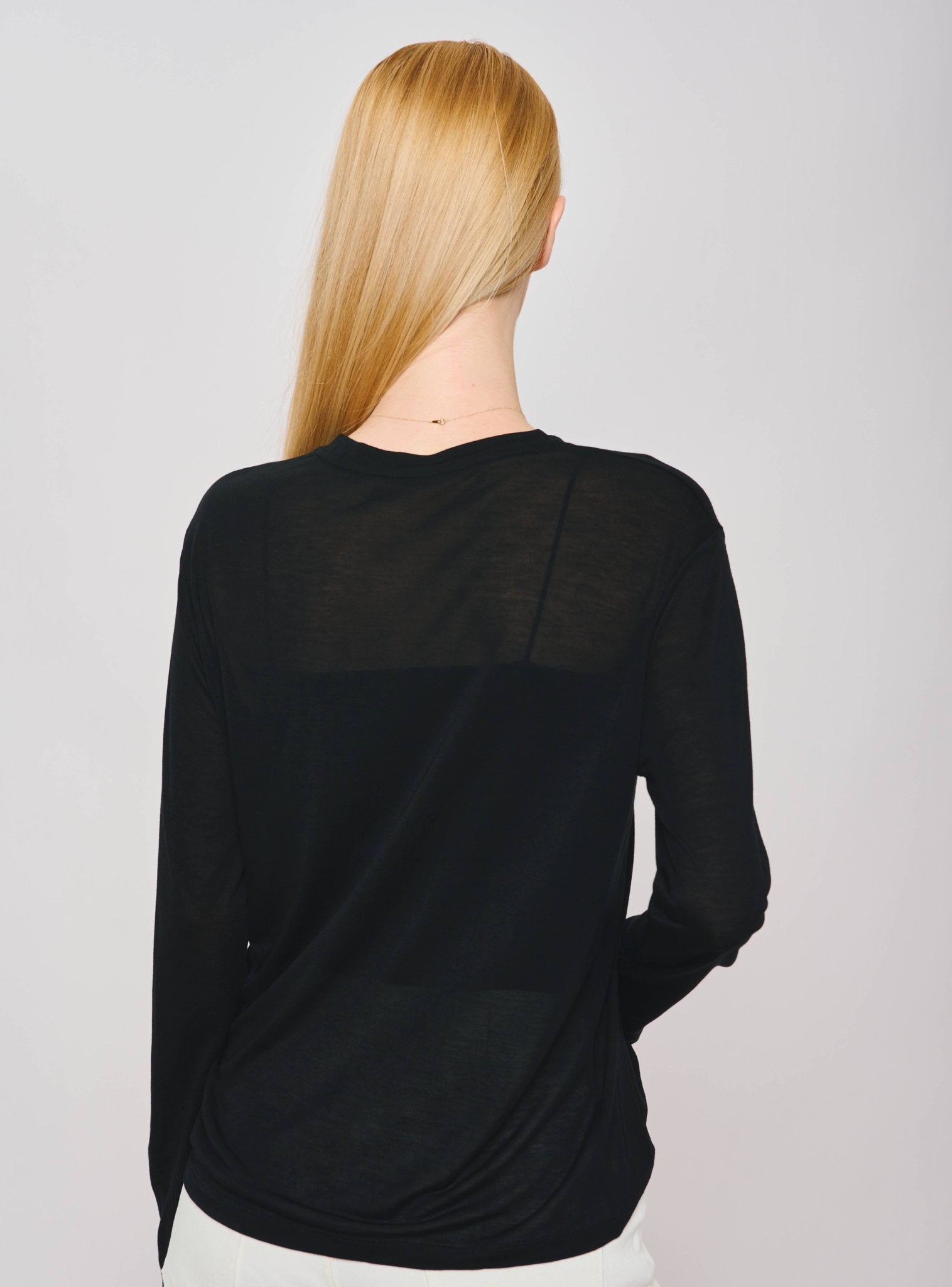 IRIS TENCEL easy-care top (Black) - STELLAM