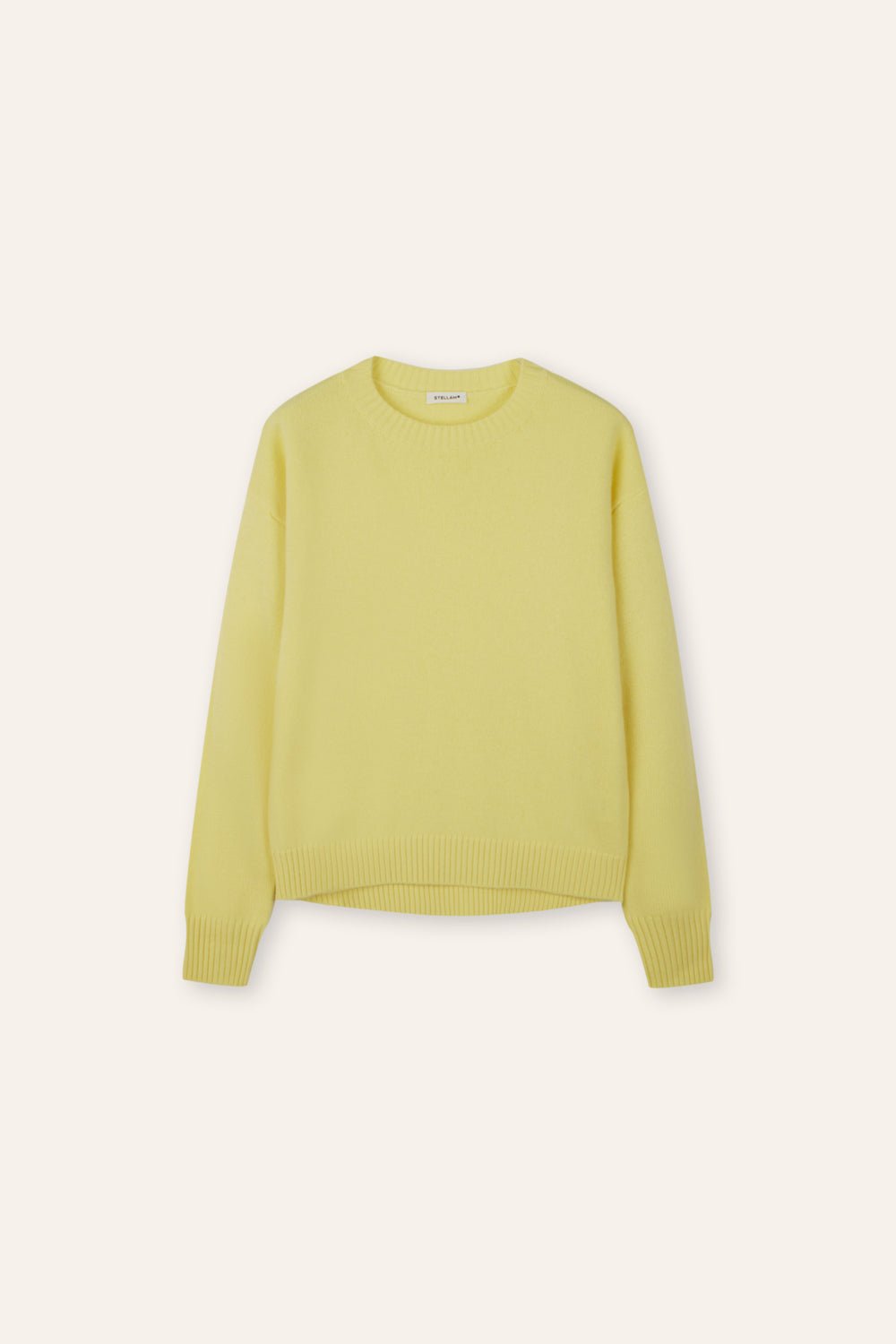 ISABEL cashmere-blended crew neck sweater (Yellow) - STELLAM