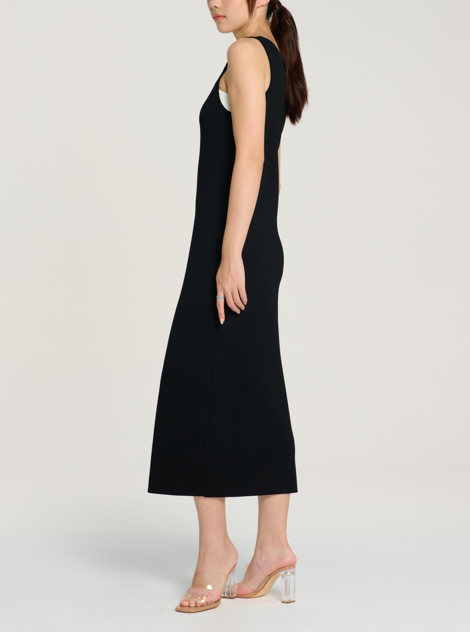 KEAN jersey knit dress (Black) - STELLAM