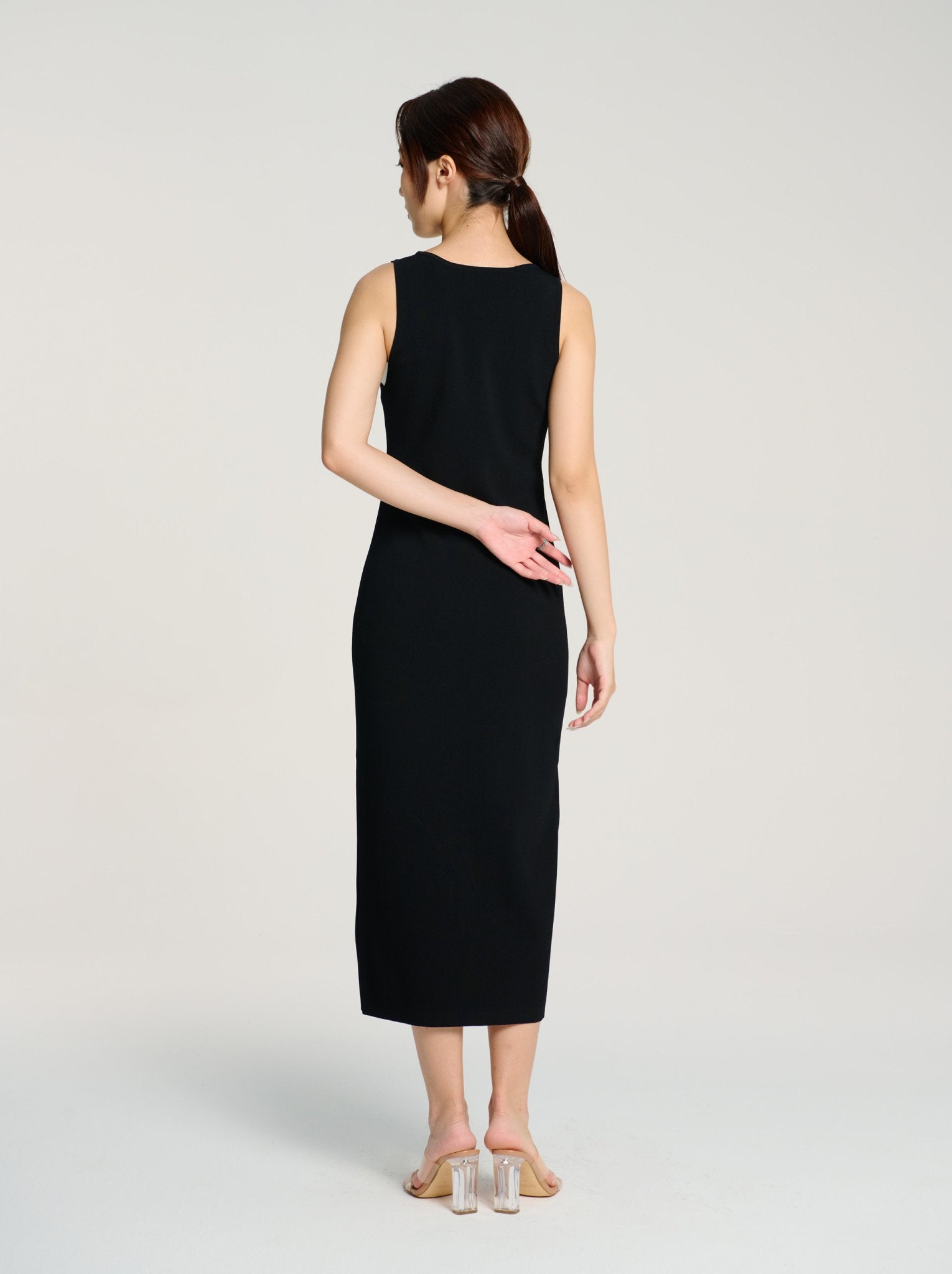 KEAN jersey knit dress (Black) - STELLAM