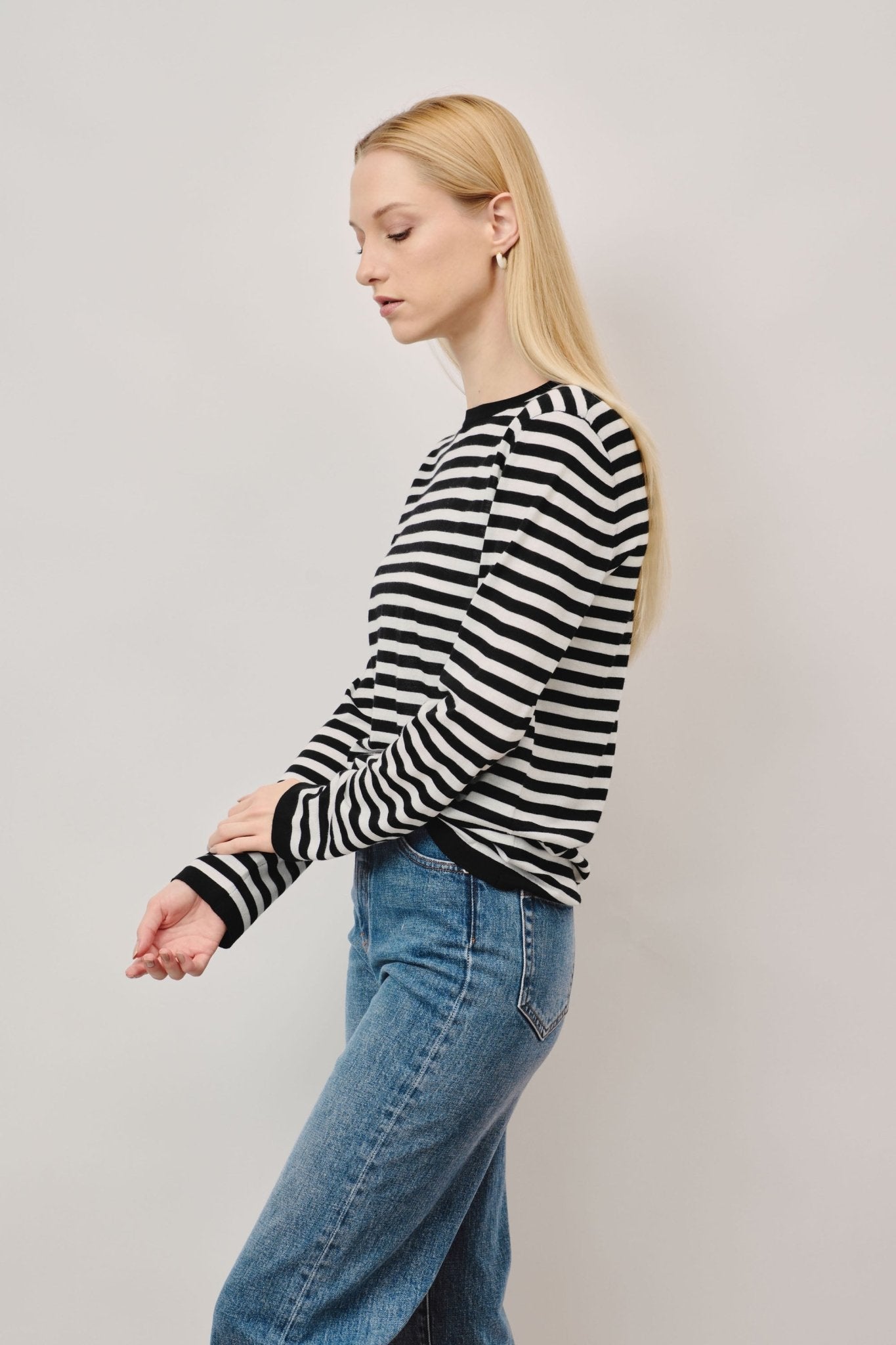 LISA wool top (Black stripe) - STELLAM