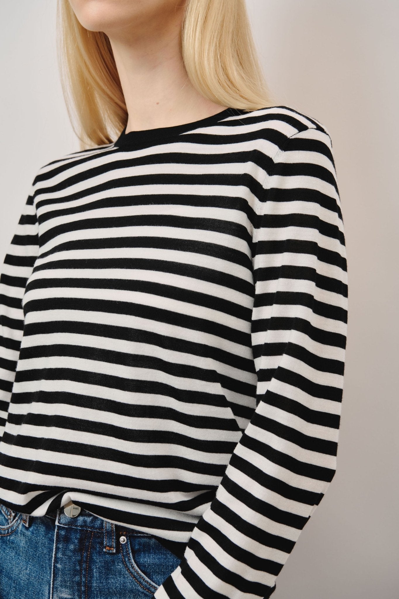 LISA wool top (Black stripe) - STELLAM