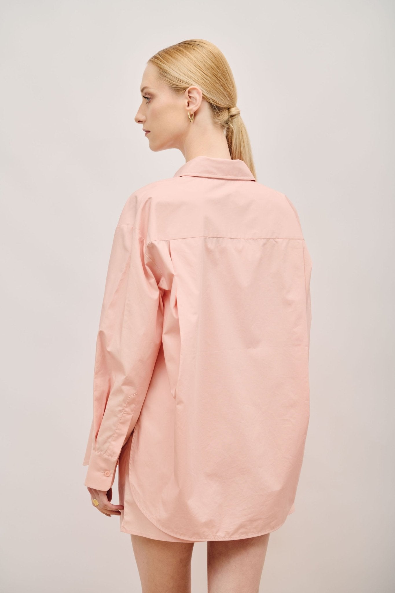 LUI oversized cotton shirt (Pink) - STELLAM