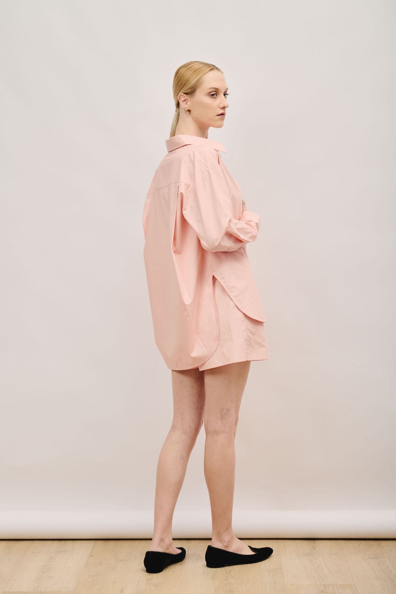 LUI oversized cotton shirt (Pink) - STELLAM