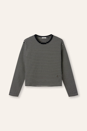 LUKE cotton stripe top (Black stripe)
