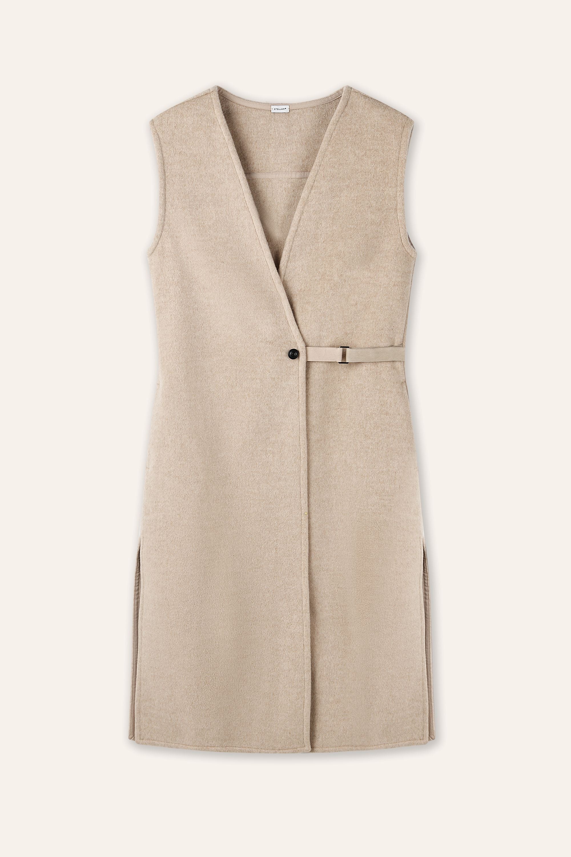 MAWI cashmere-blend long waistcoat (Beige)
