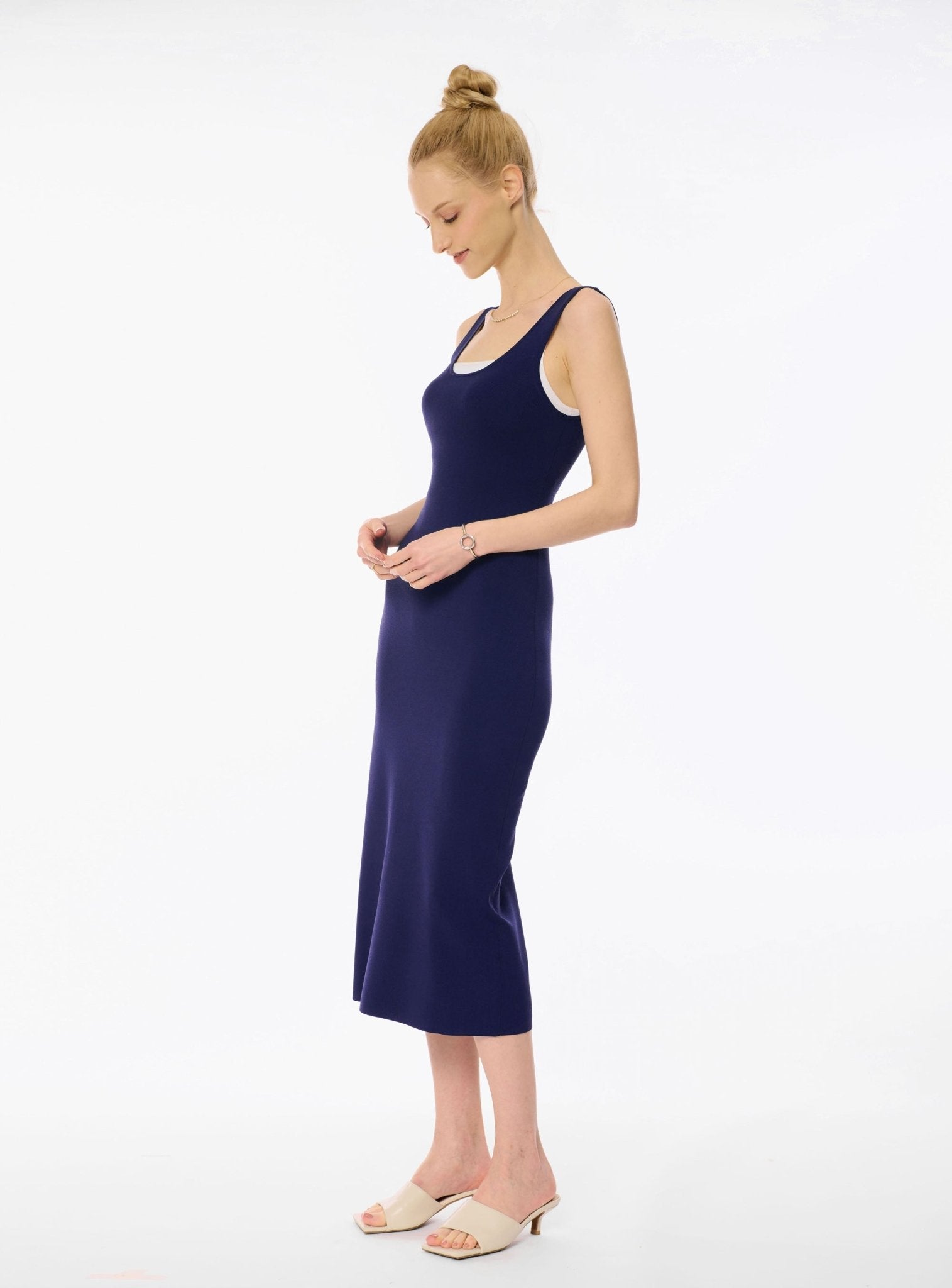 MELISSA knit dress (Denim blue) - STELLAM