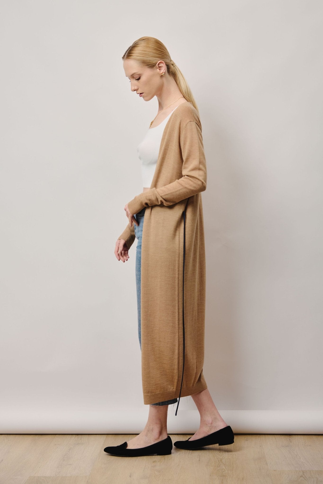 MIC maxi cardigan (Sand) - STELLAM