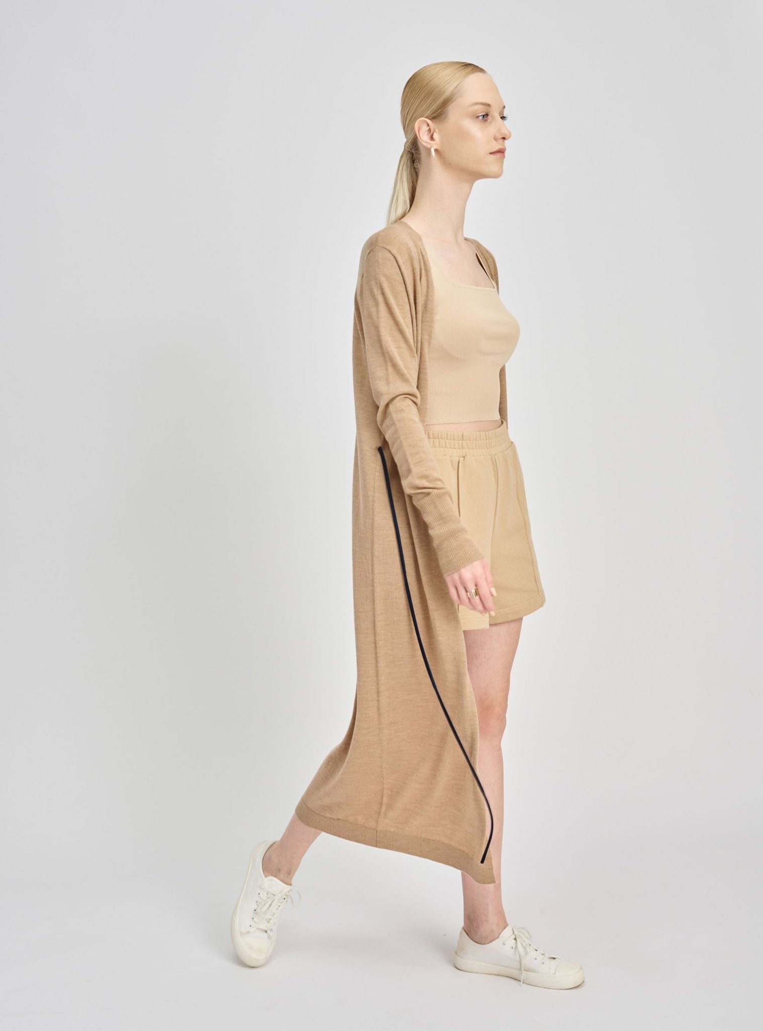 MIC maxi cardigan (Sand) - STELLAM