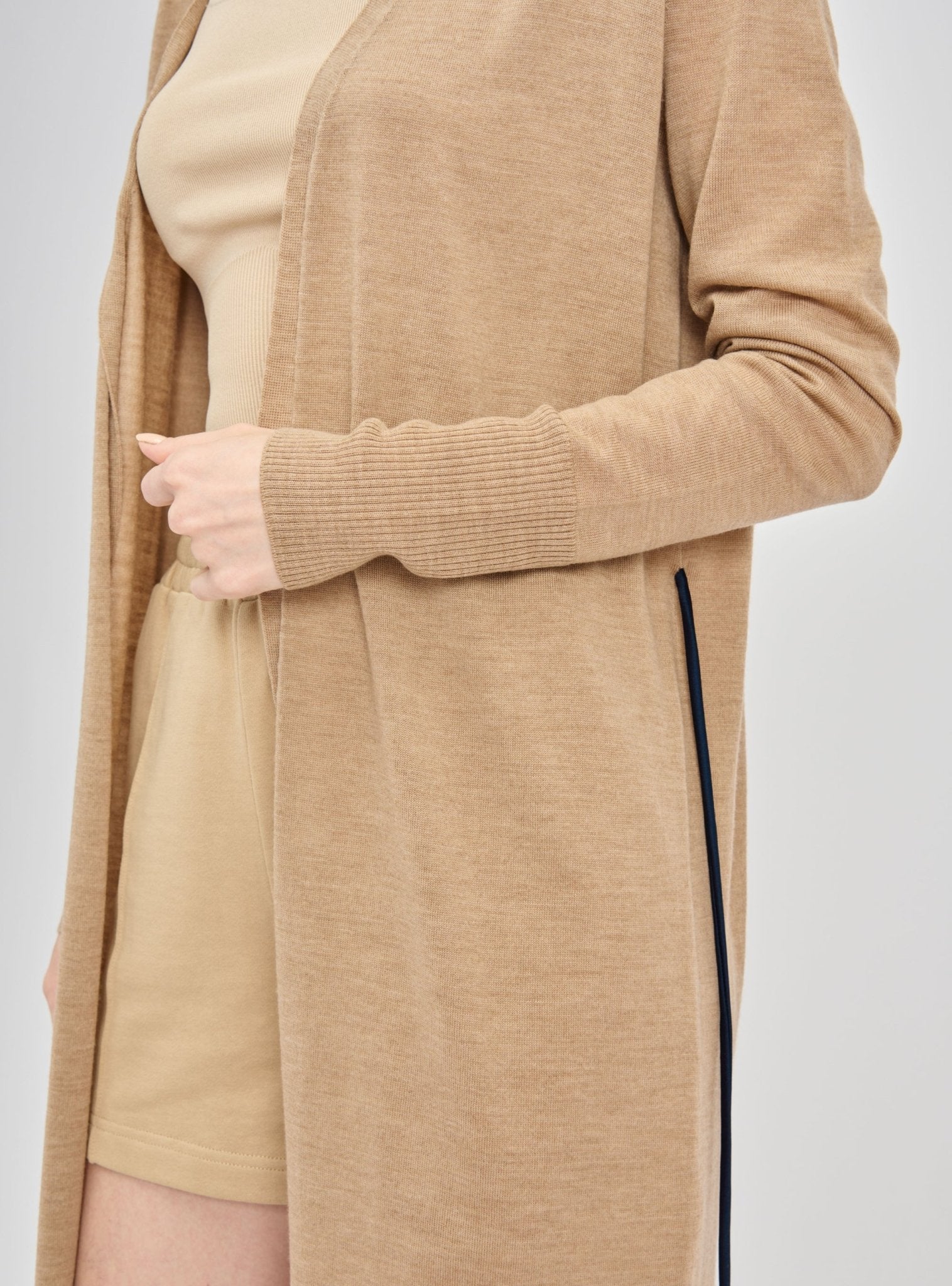 MIC maxi cardigan (Sand) - STELLAM