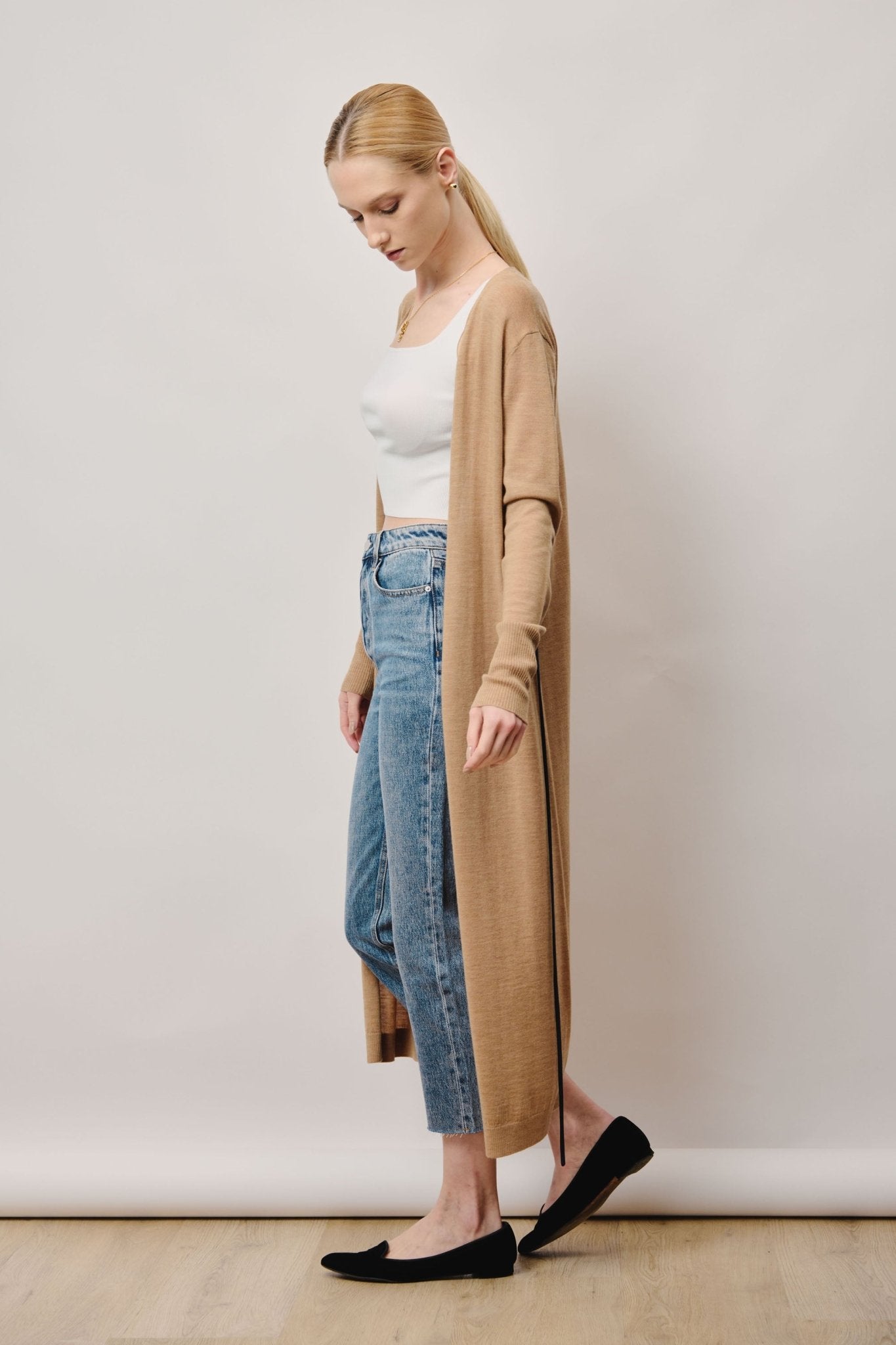 MIC maxi cardigan (Sand) - STELLAM