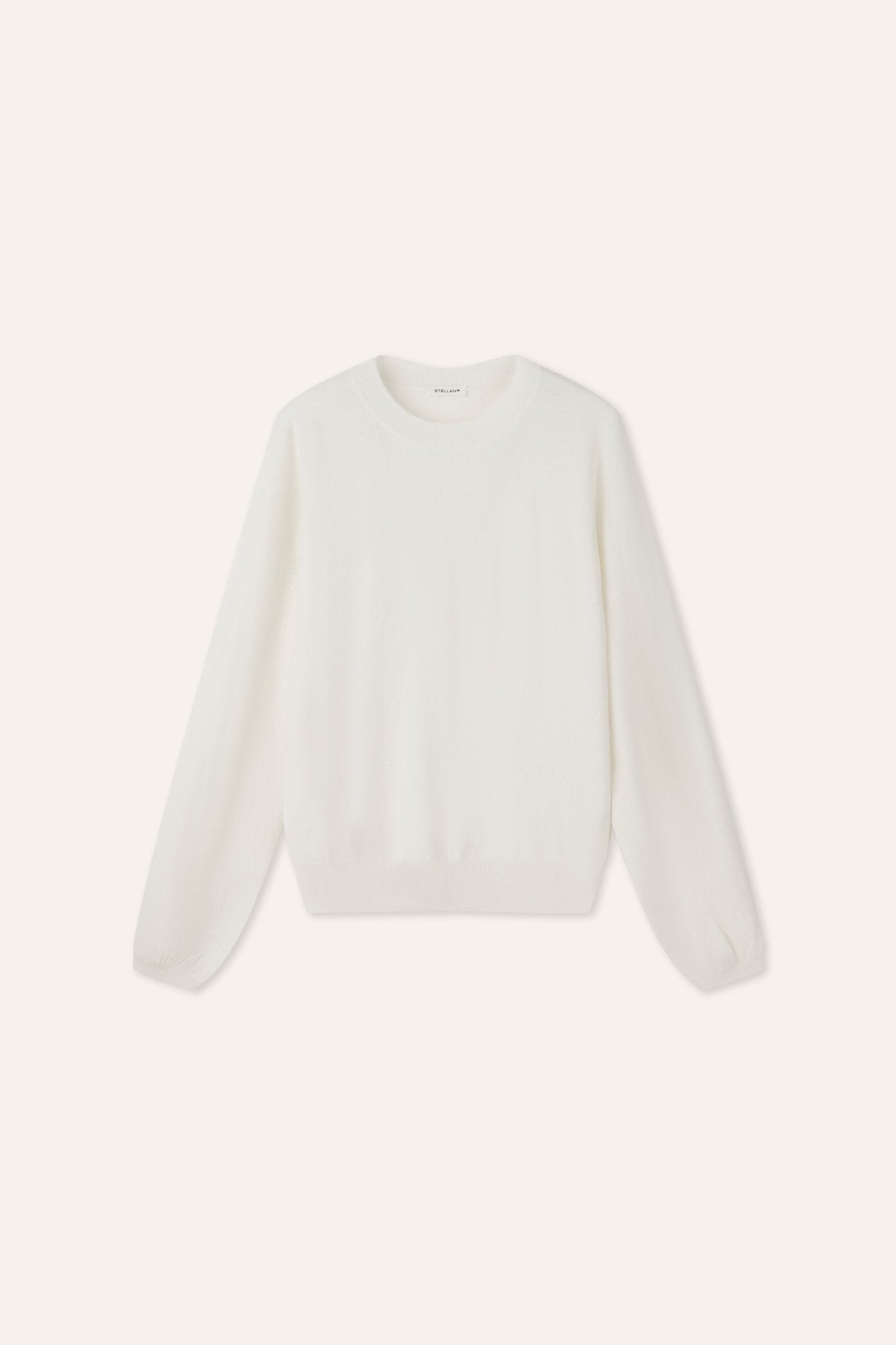 MIRANDA cashemere crew neck sweater (Milk) - STELLAM