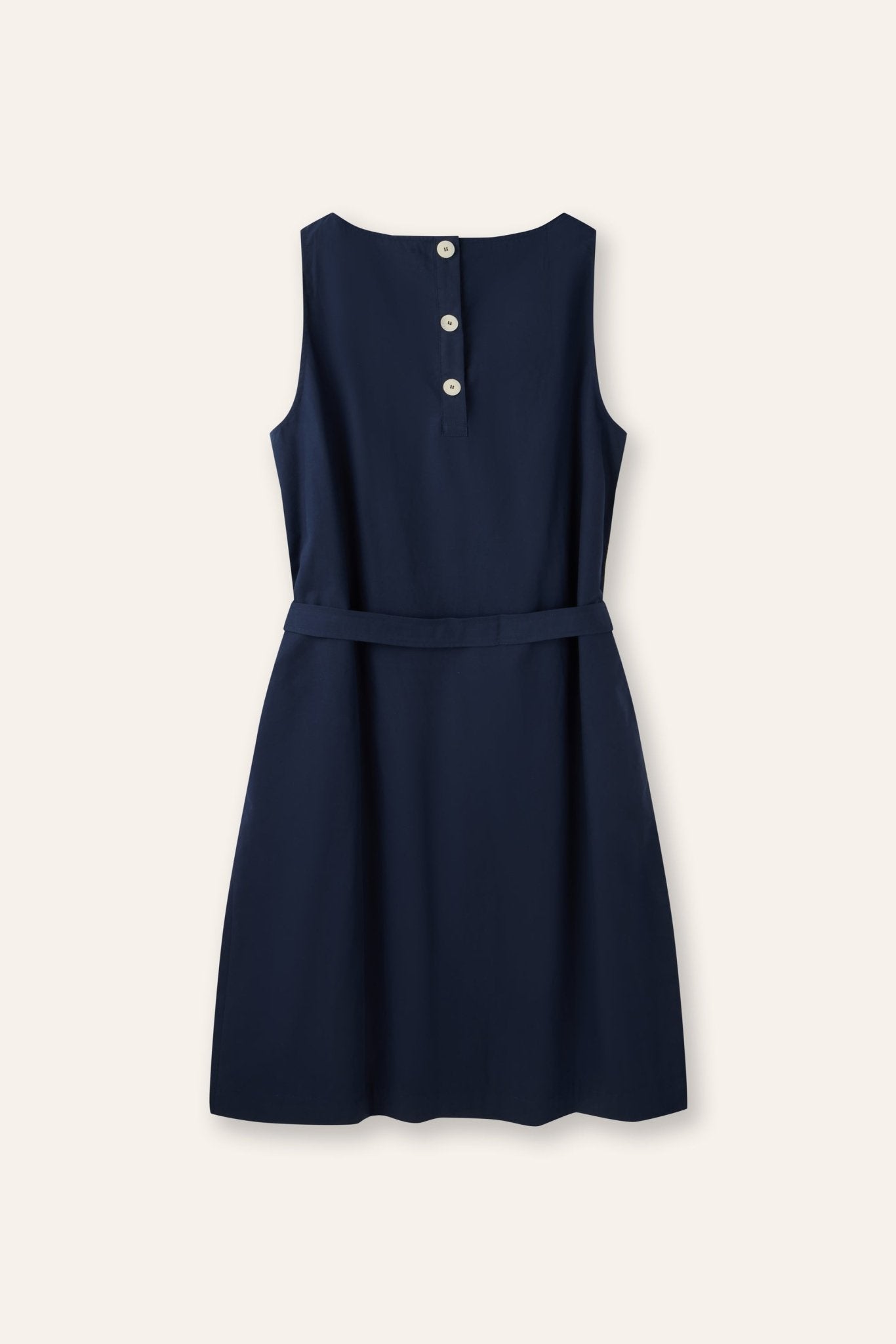 MIU cotton-poplin dress (Navy) - STELLAM