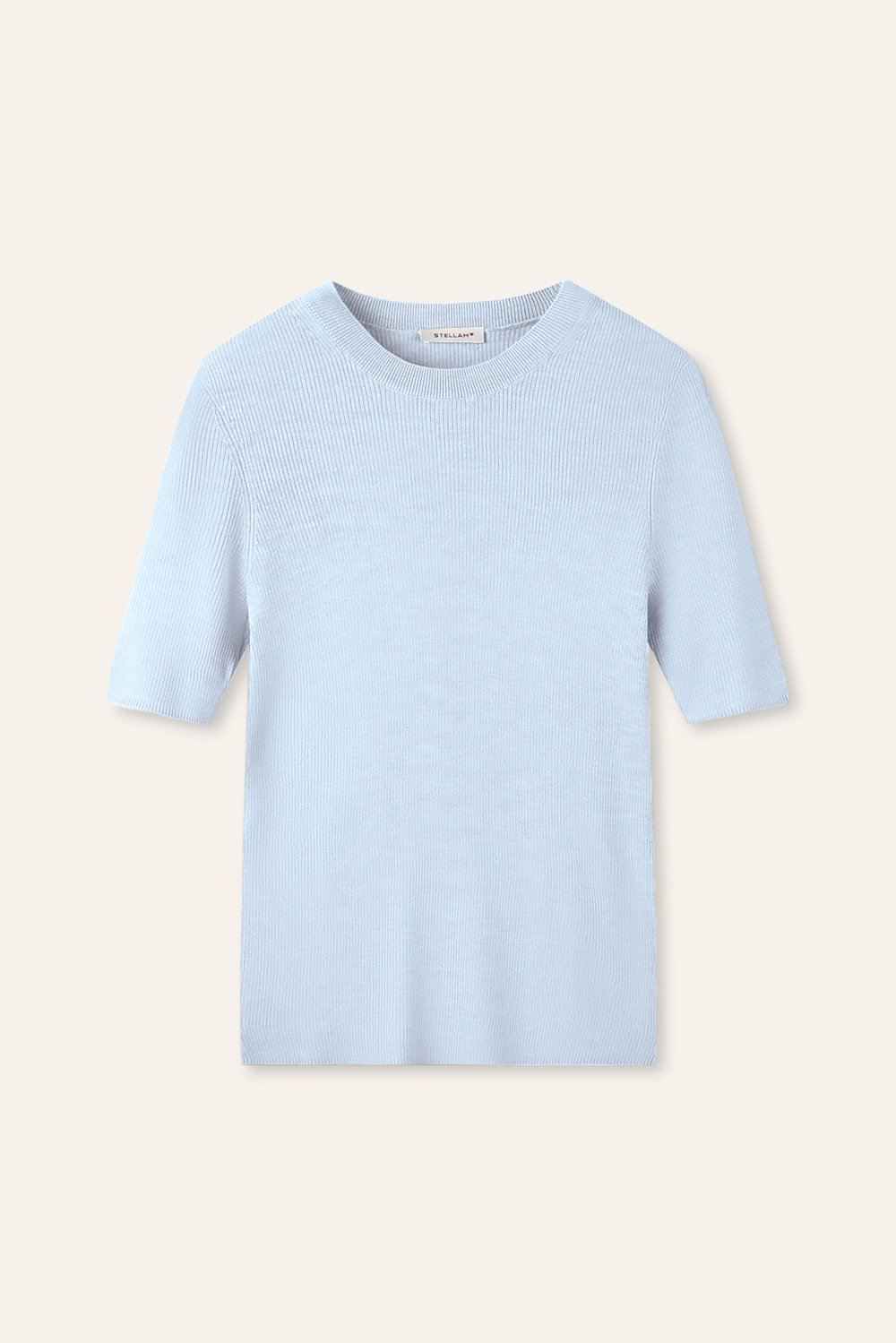 MONA silk-blended top (Light blue) - STELLAM