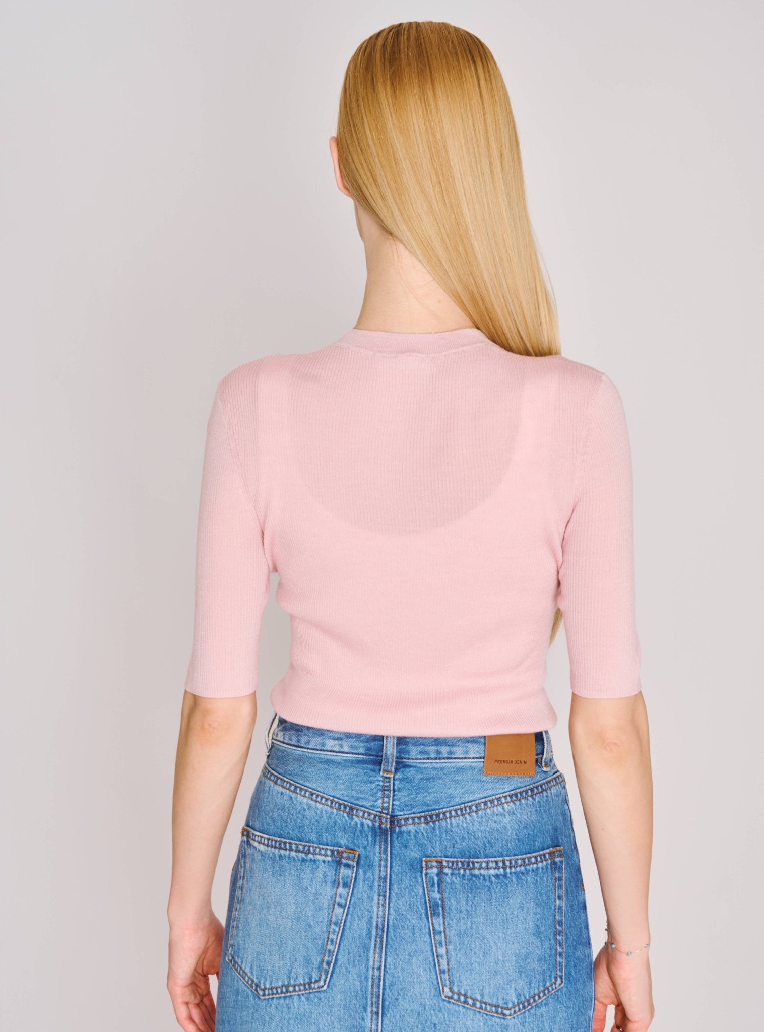 MONA silk-blended top (Pink) - STELLAM