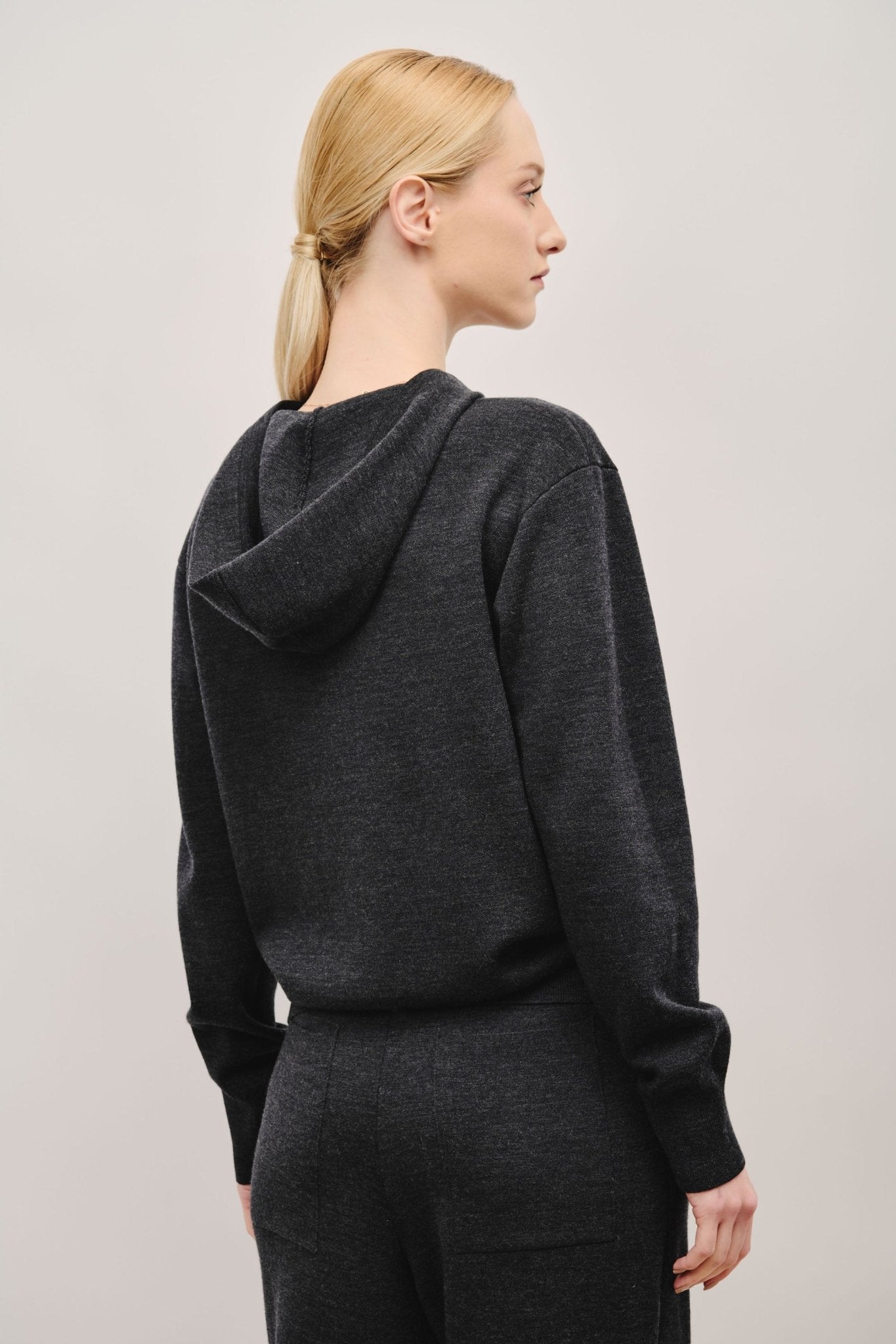 NELLO wool hoodie sweatshirt (Grey) - STELLAM