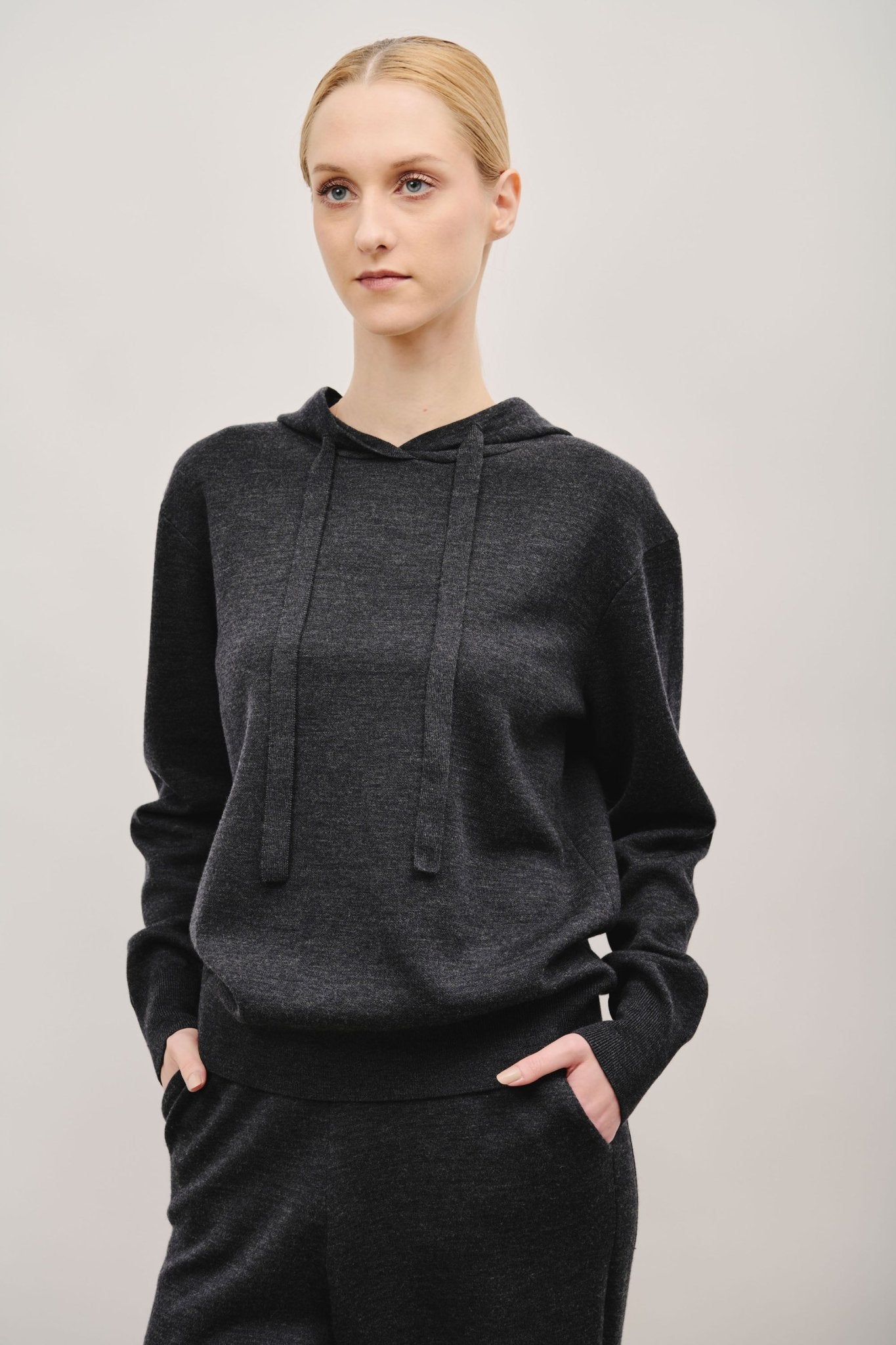 NELLO wool hoodie sweatshirt (Grey) - STELLAM