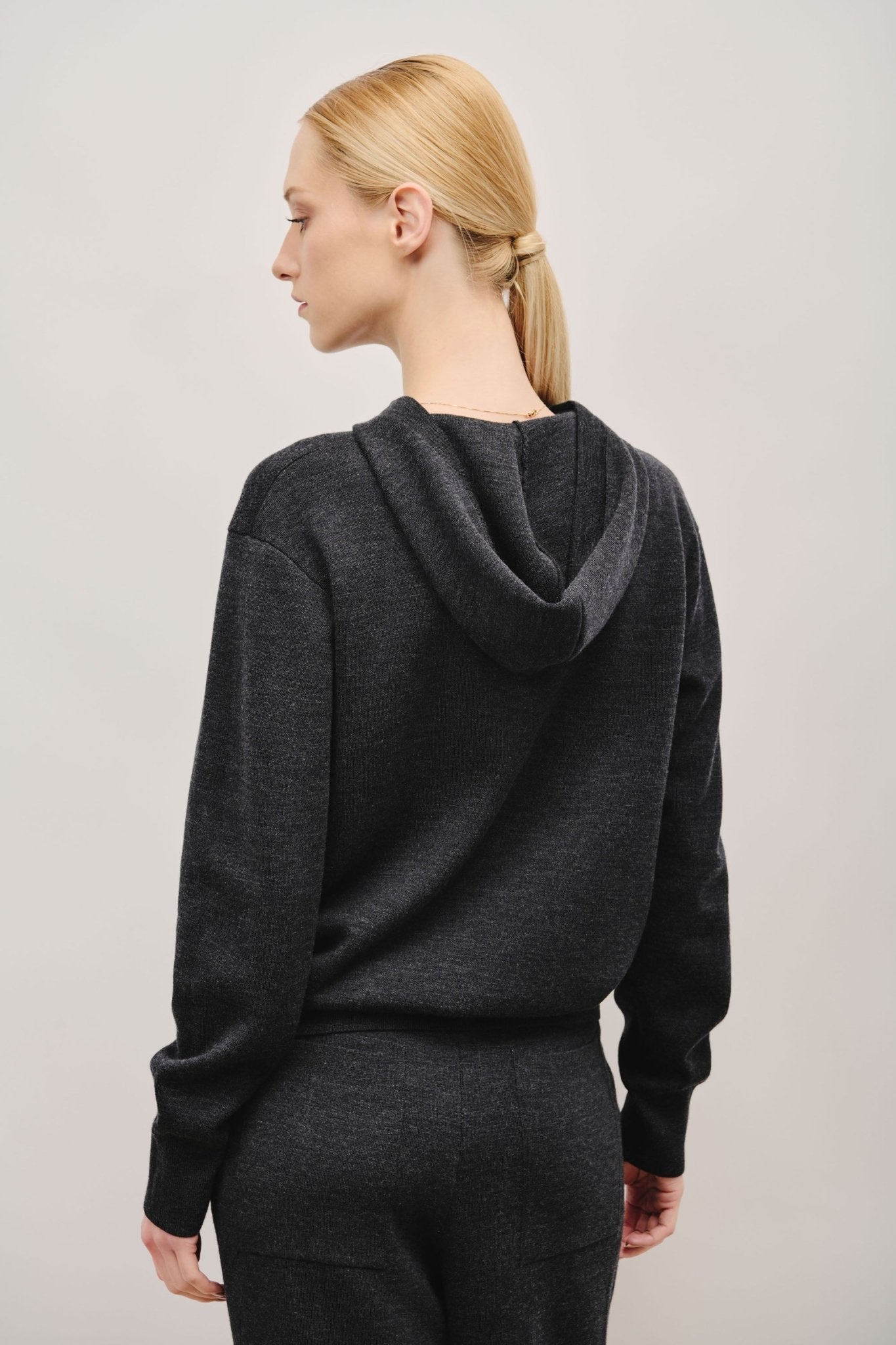 NELLO wool hoodie sweatshirt (Grey) - STELLAM