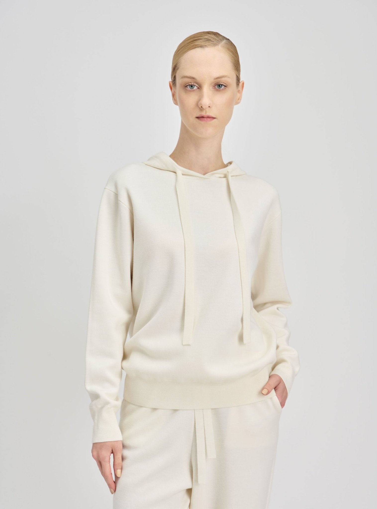 NELLO wool hoodie sweatshirt (Milk) - STELLAM