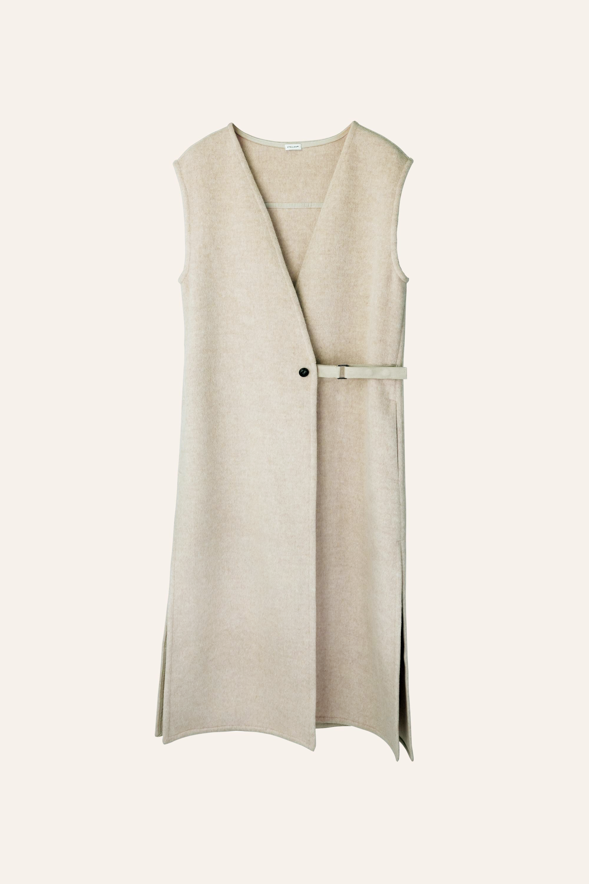 MAWI cashmere-blend long waistcoat (Beige)