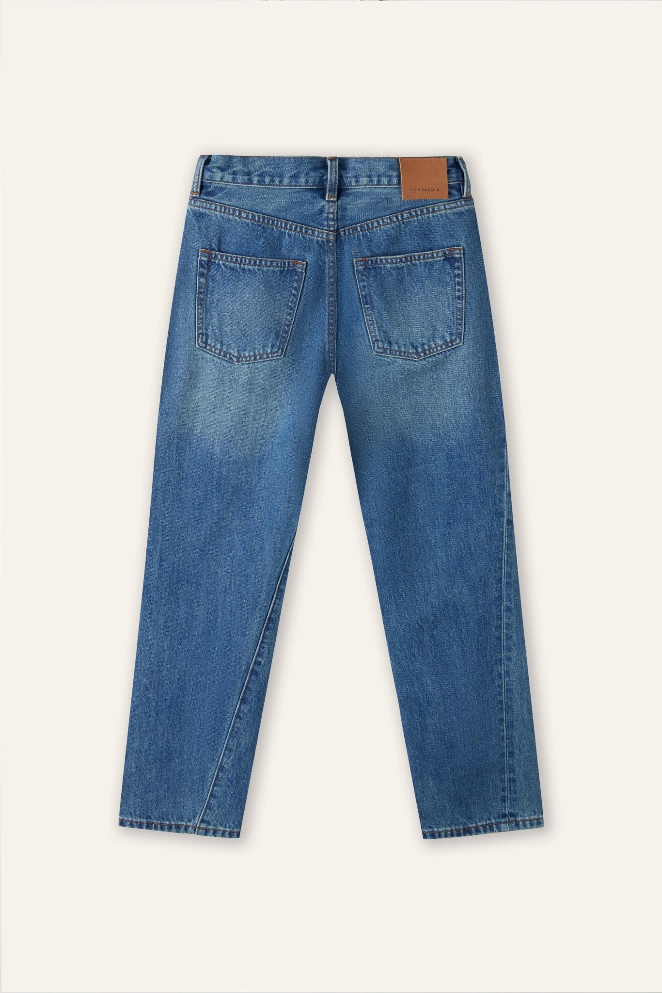 Original twisted high-rise straight-leg jeans (Blue) - STELLAM