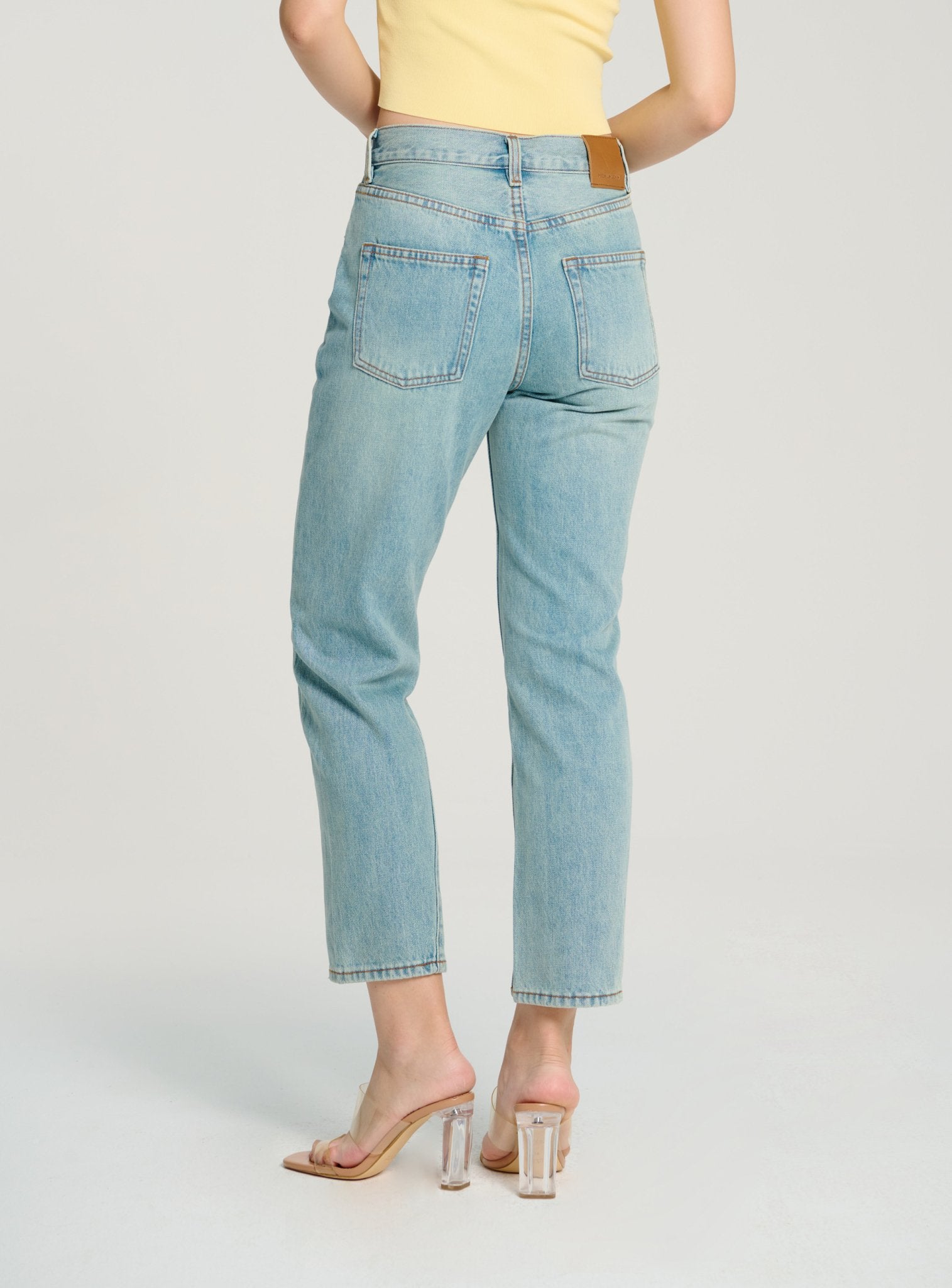 Original twisted high-rise straight-leg jeans (Light blue) - STELLAM