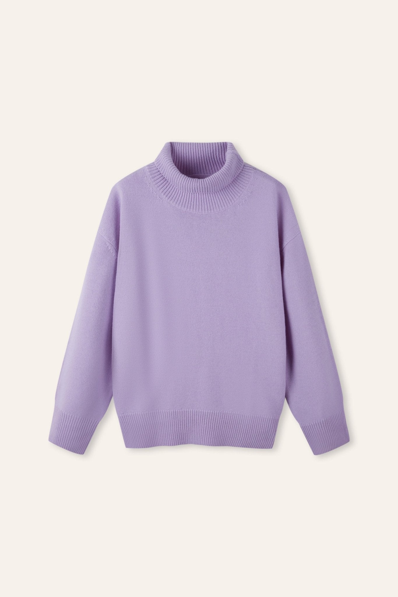 PHOEBE oversized wool turtleneck sweater (Lilac) - STELLAM