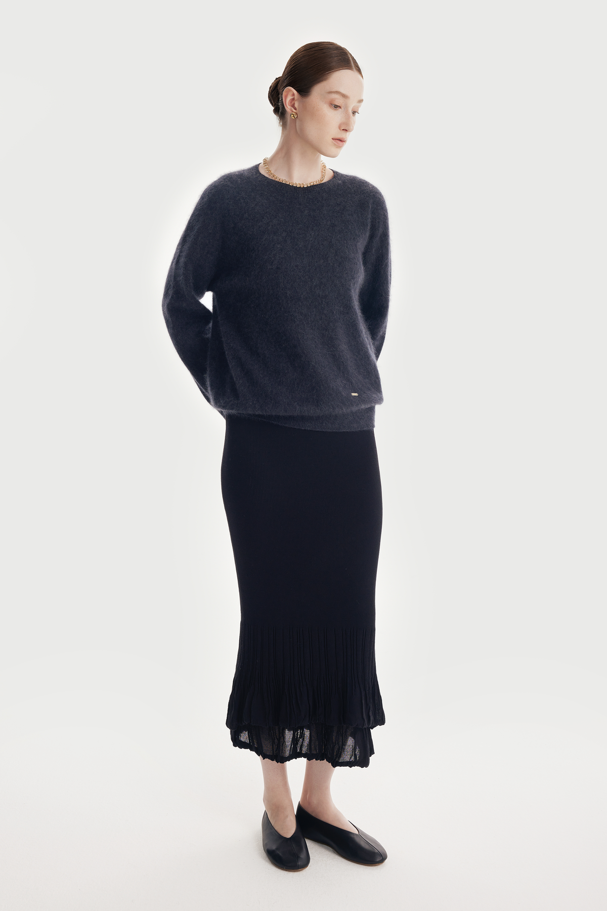 PHOENIX wool seamless pullover (Grey)