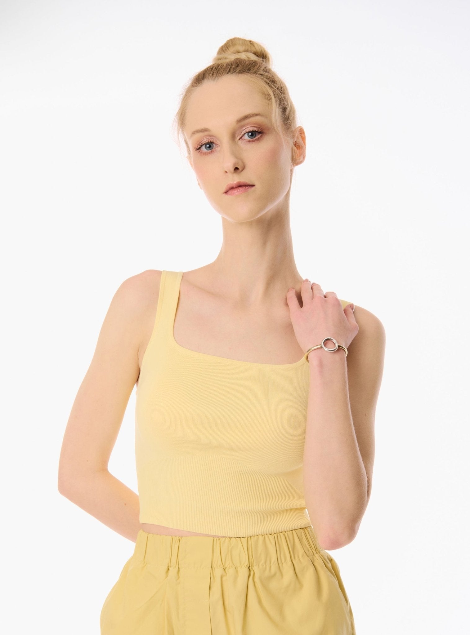 ROSEMARY jersey knit top (Light yellow) - STELLAM