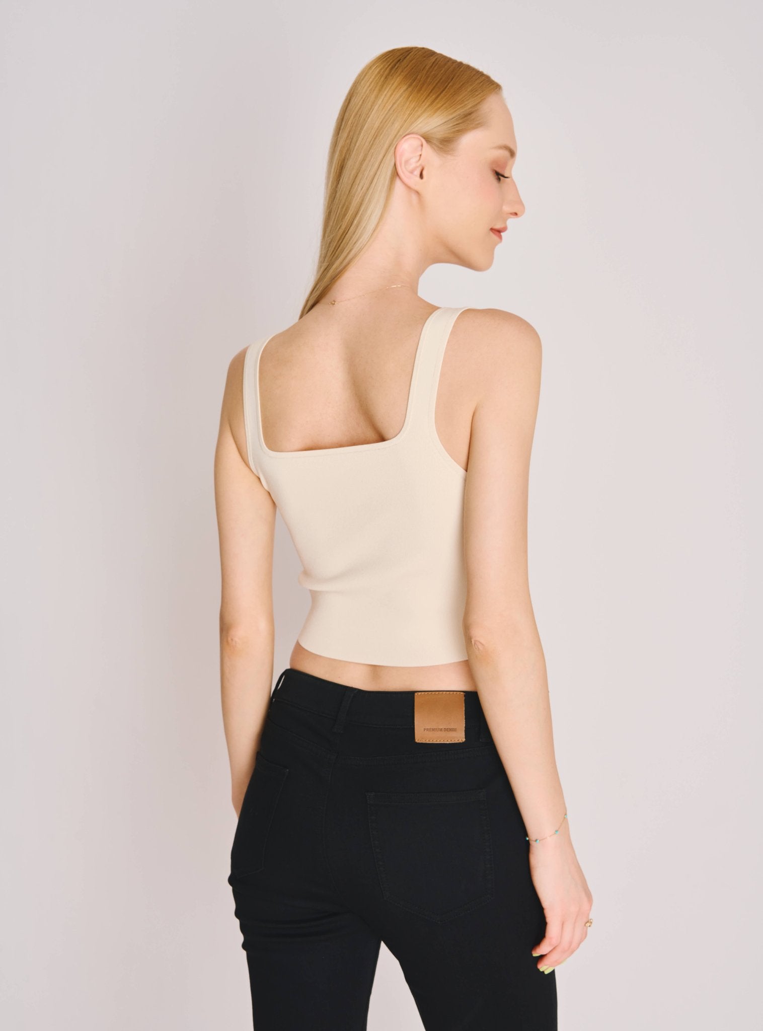 ROSEMARY jersey knit top (Milk) - STELLAM