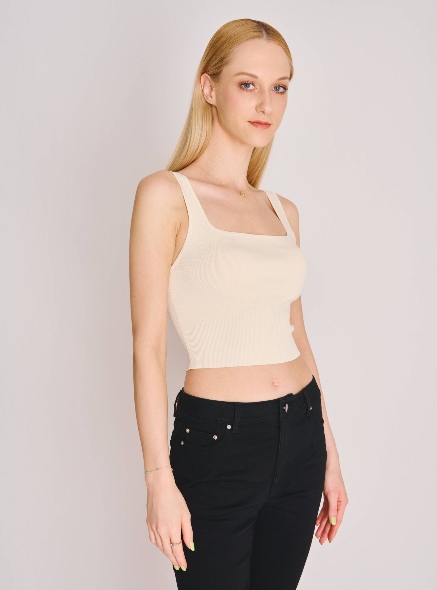 ROSEMARY jersey knit top (Milk) - STELLAM