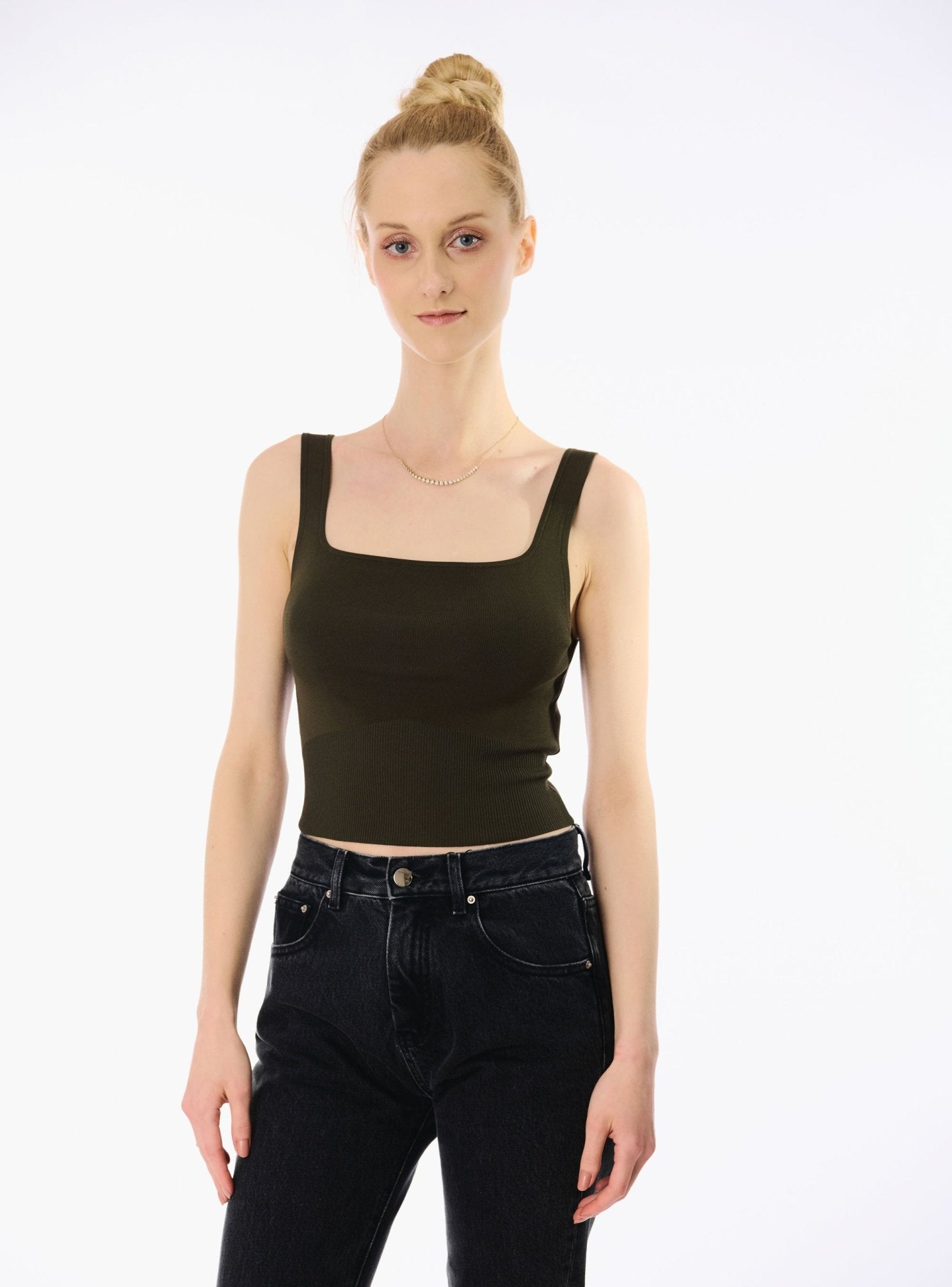 ROSEMARY jersey knit top (Olive) - STELLAM