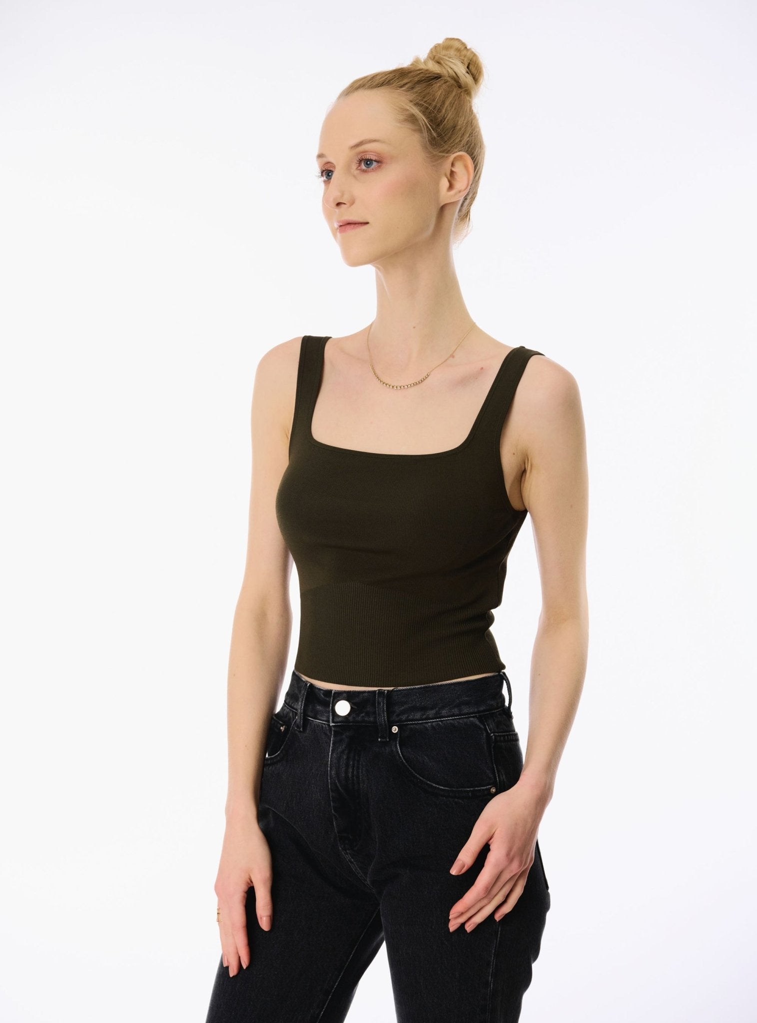 ROSEMARY jersey knit top (Olive) - STELLAM