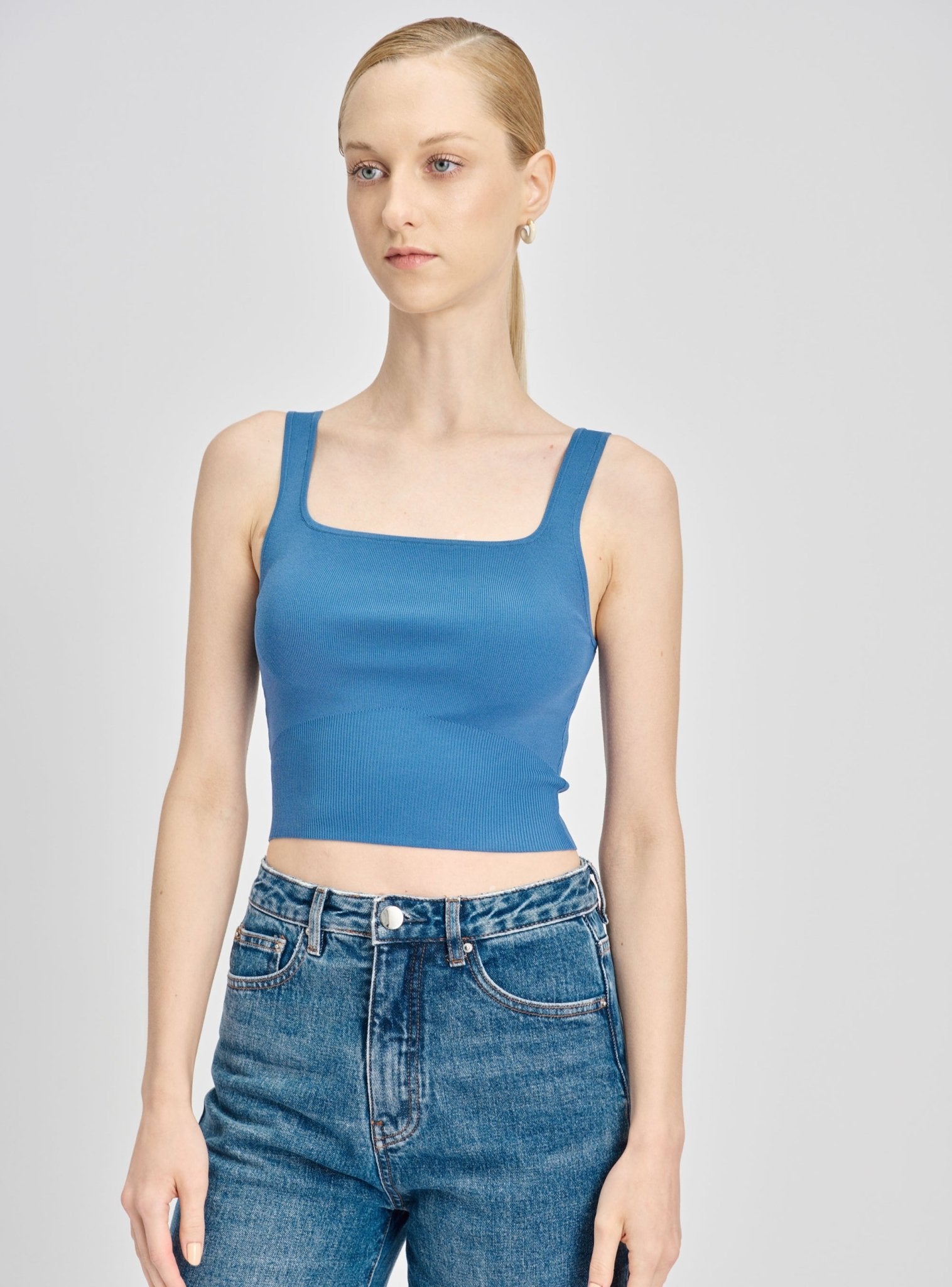 ROSEMARY jersey knit top (Sky blue) - STELLAM