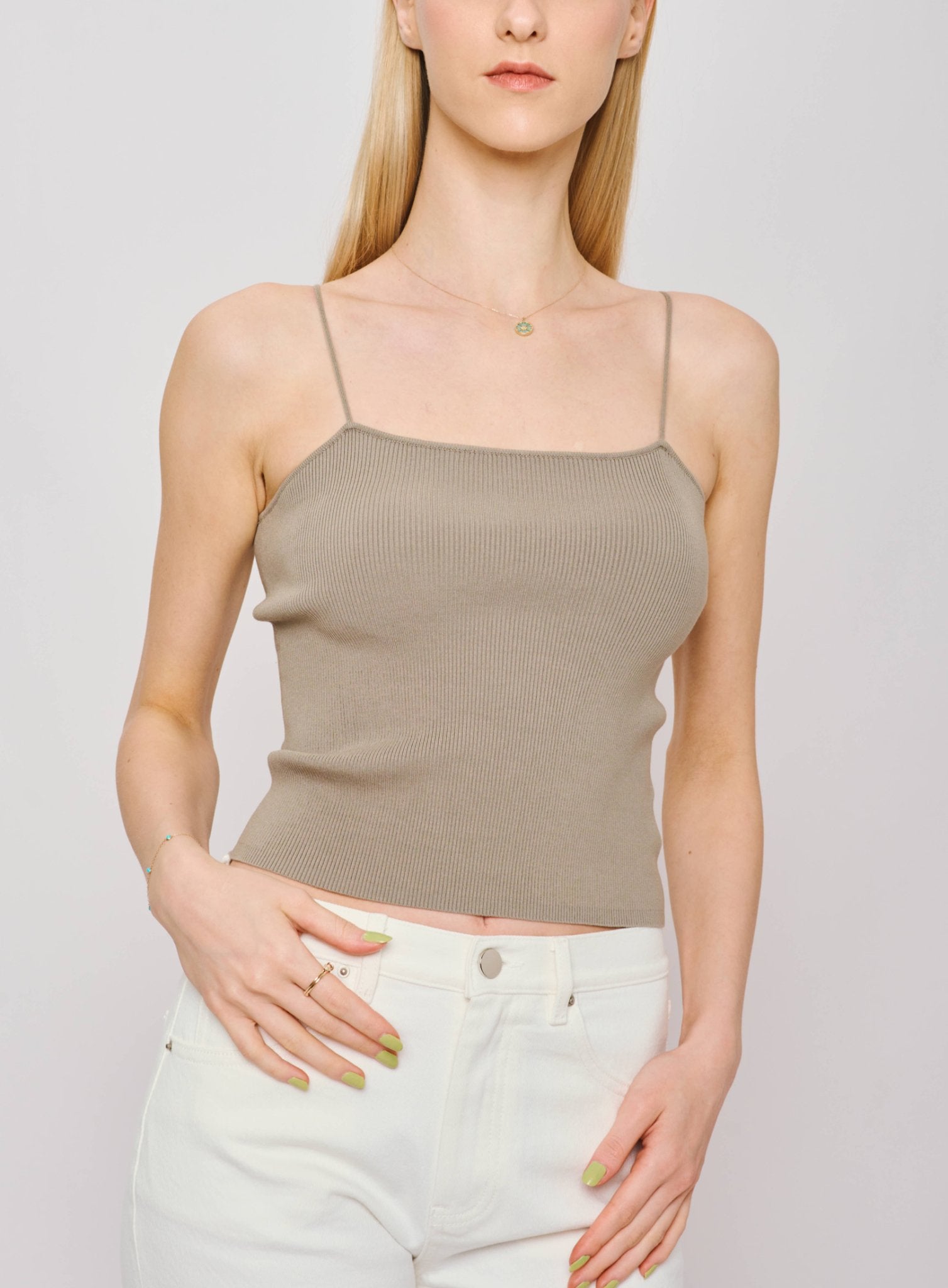 ROXY tencel and silk camisole (Concrete grey) - STELLAM